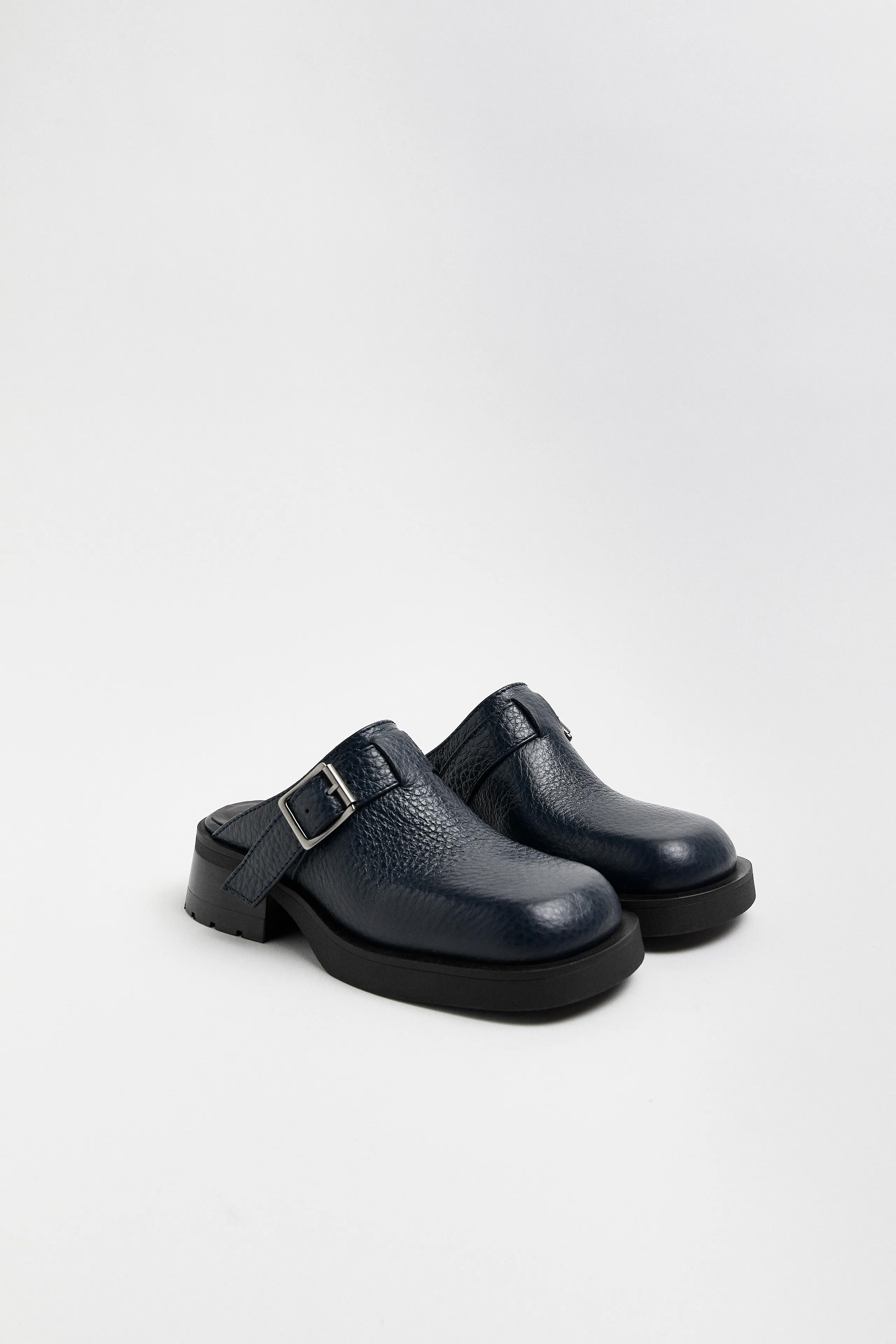 Miista Aroa Buckled Mules // Navy