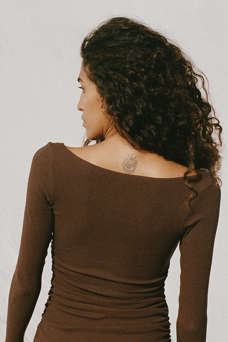 Dominique Healy Leo L/S Top // Chocolate