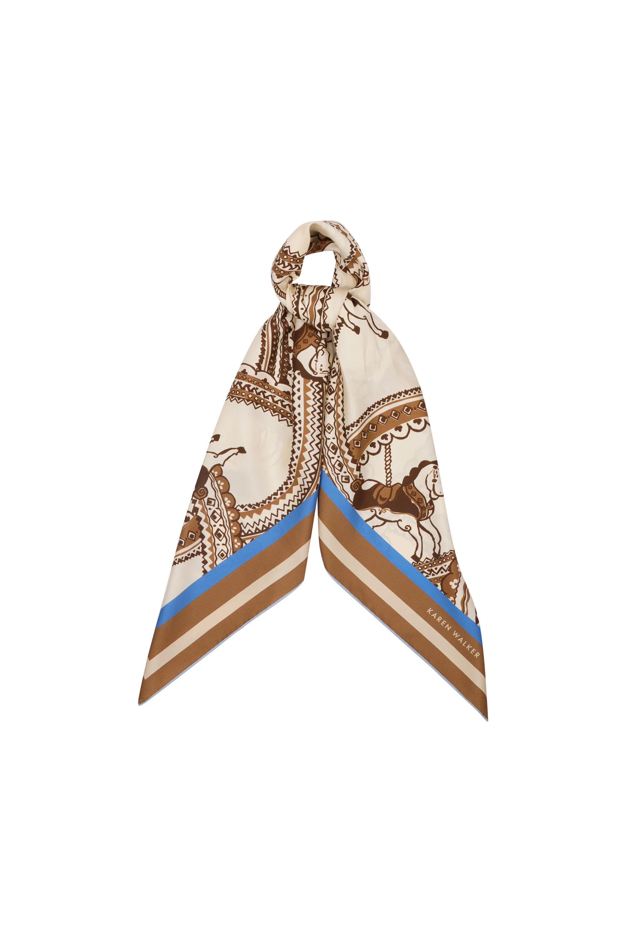 Karen Walker Carousel Classic Silk Scarf // Cream Multi