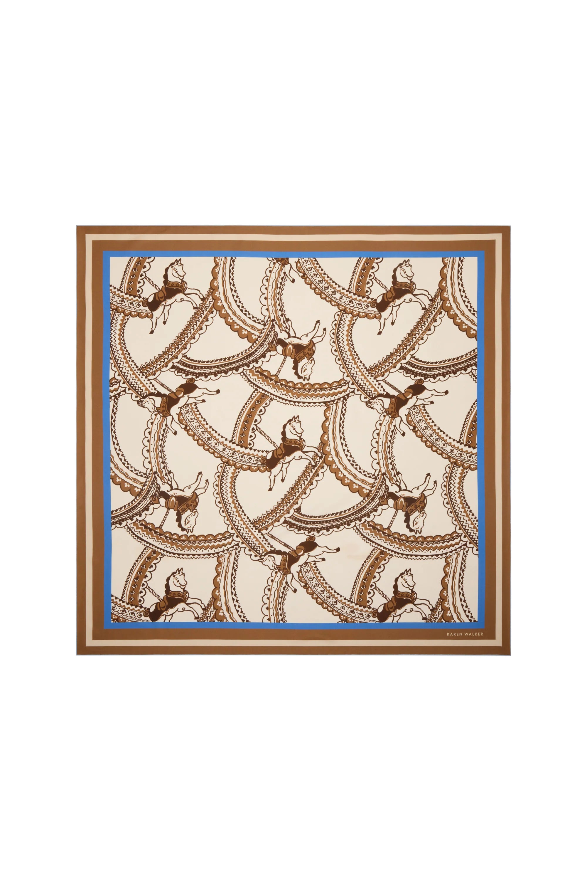 Karen Walker Carousel Classic Silk Scarf // Cream Multi