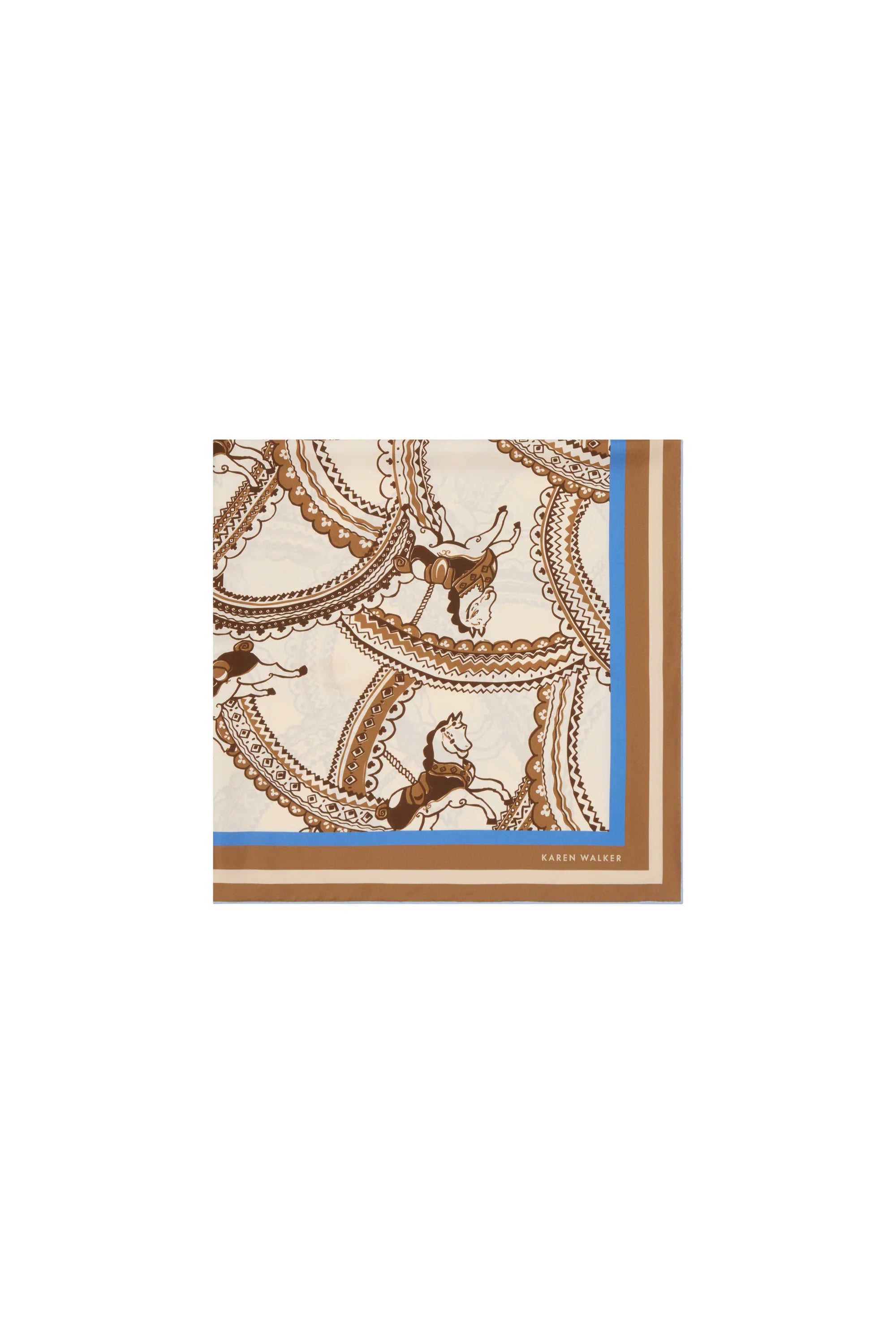 Karen Walker Carousel Classic Silk Scarf // Cream Multi