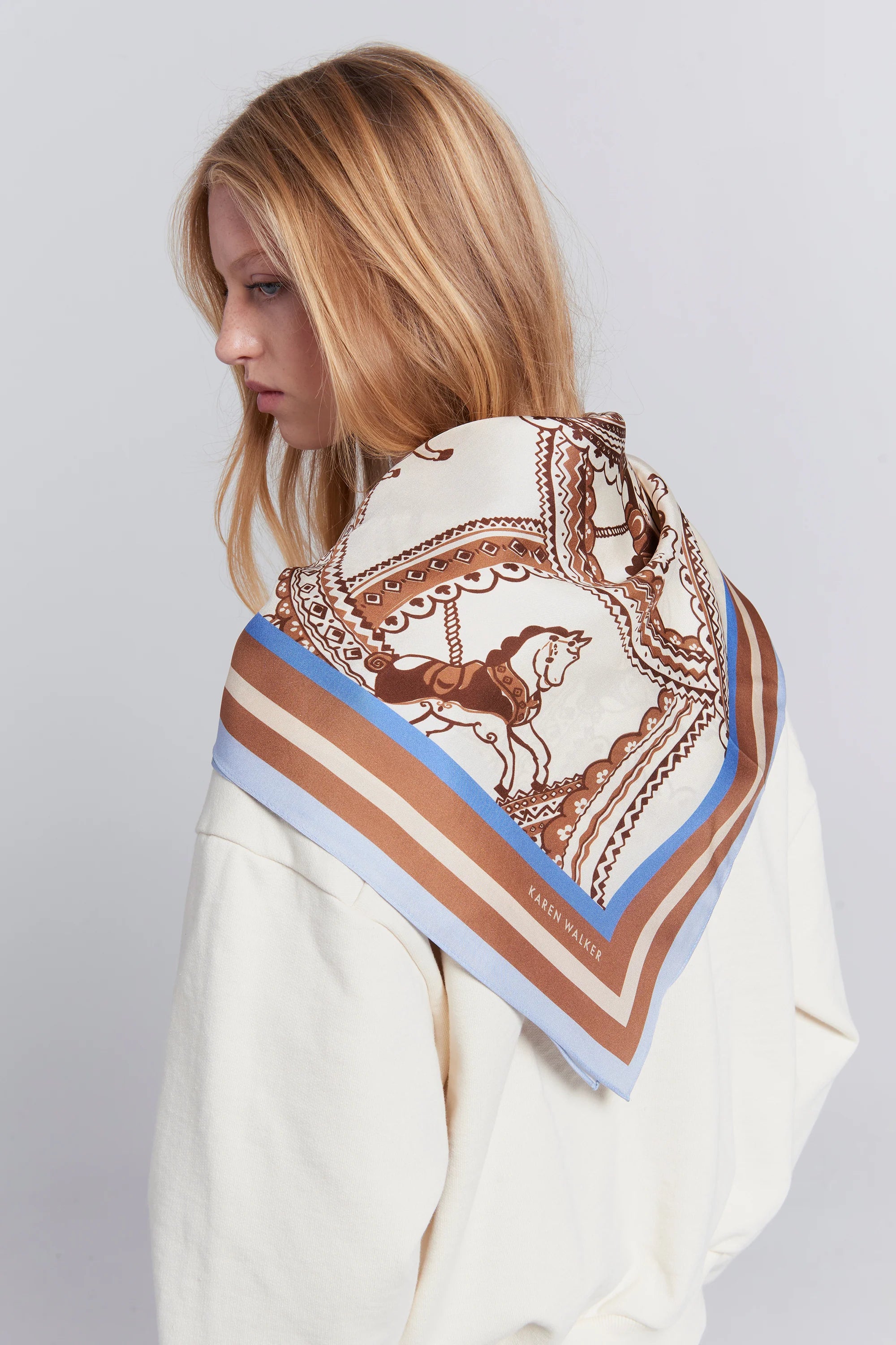 Karen Walker Carousel Classic Silk Scarf // Multi