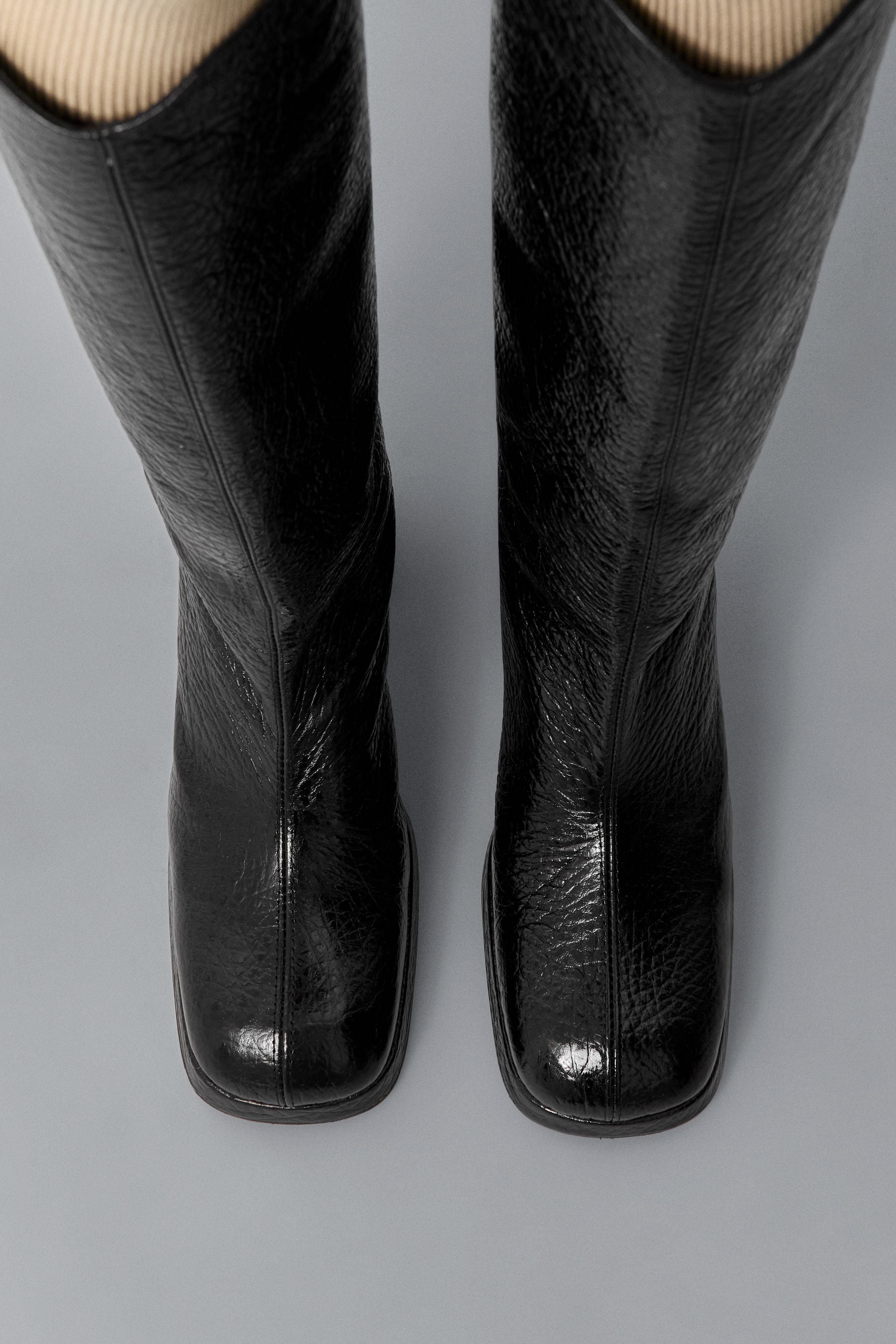 Miista Tundra Grain Tall Boots // Black