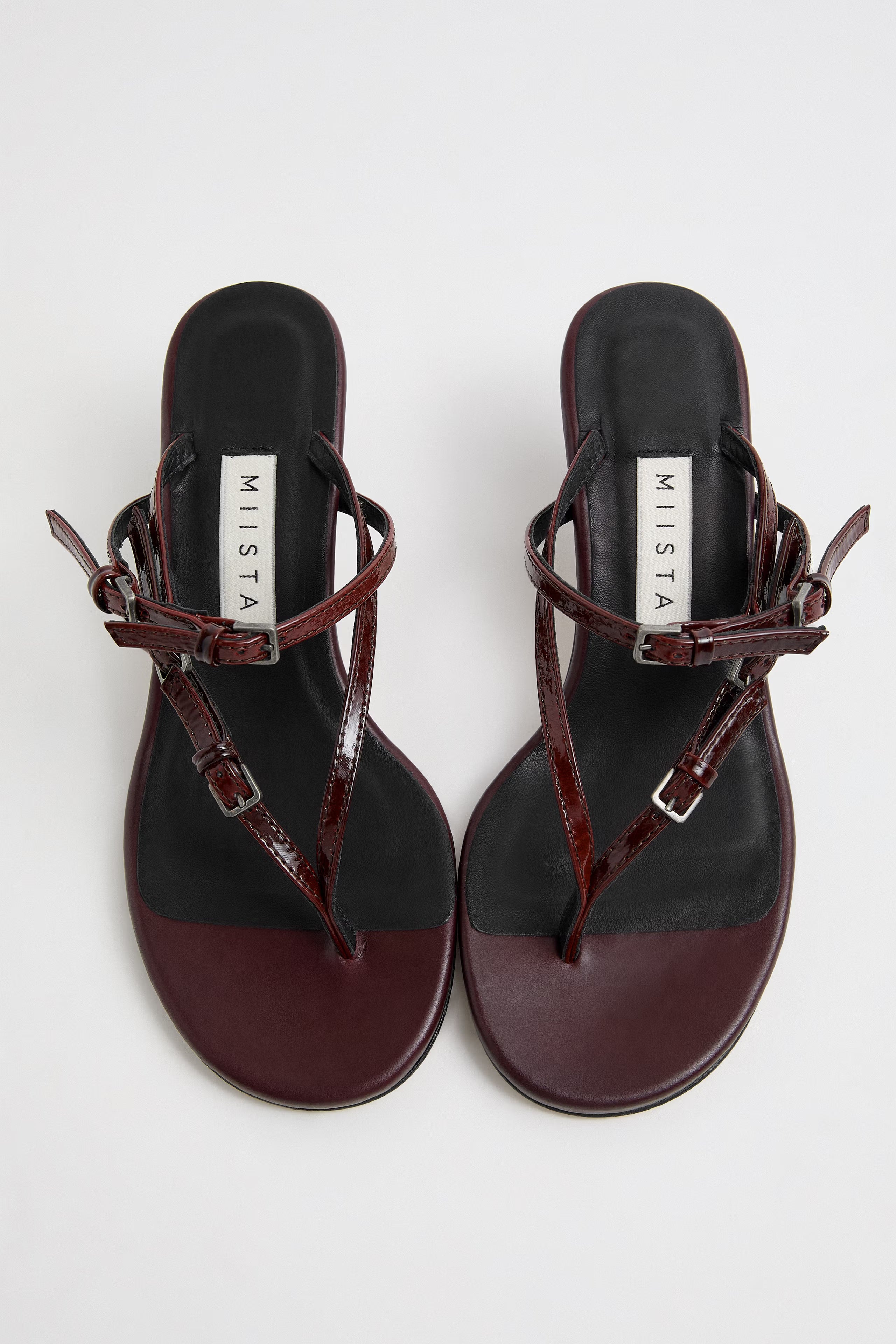 Miista Abisai Mini Buckled Sandals // Burgundy