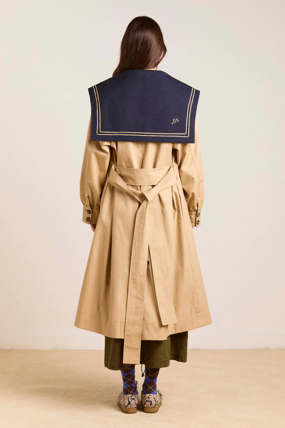Damson Madder Ella  Trench // Navy, Tan