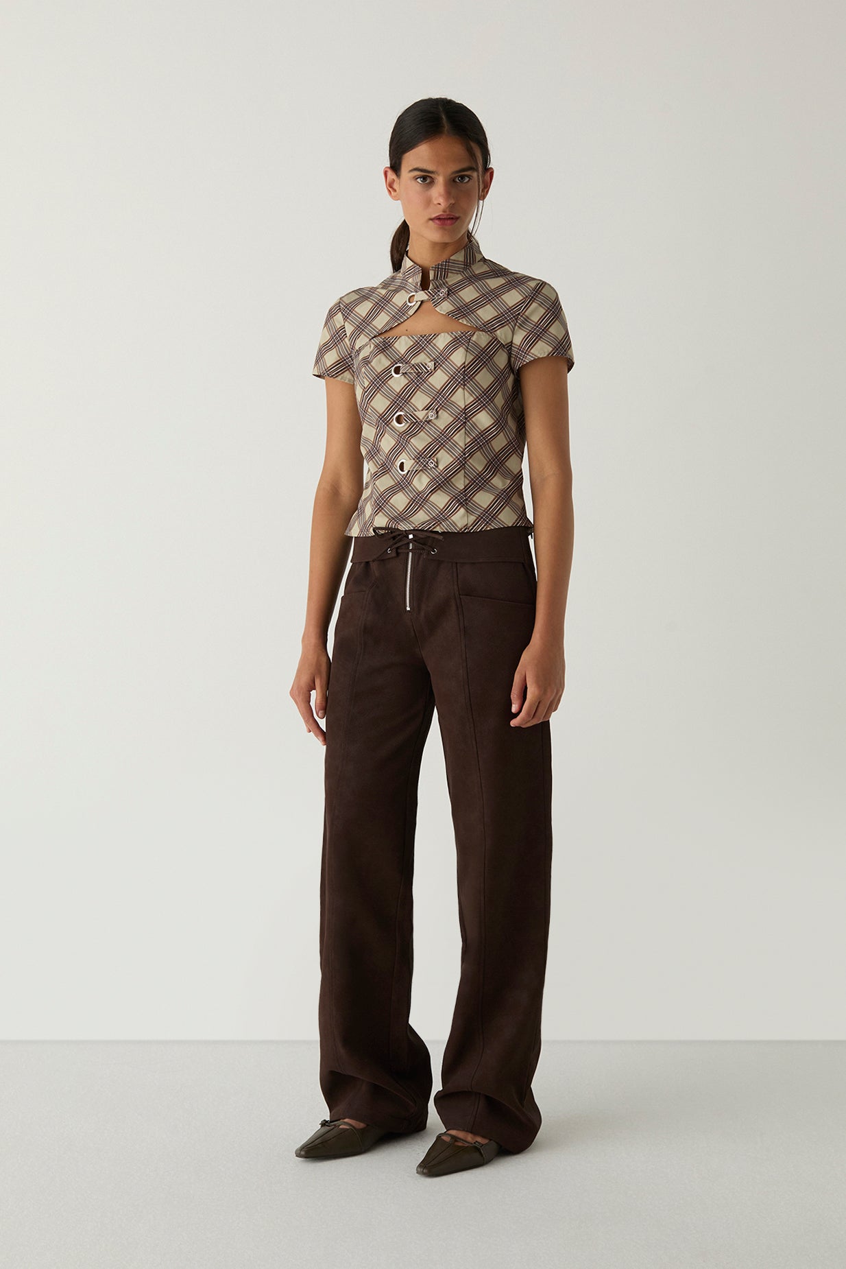 Laagam Azura Squared Top // Brown