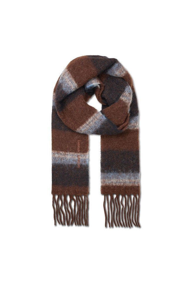 Samsøe Samsøe Alex Scarf // Brown Blue Stripe