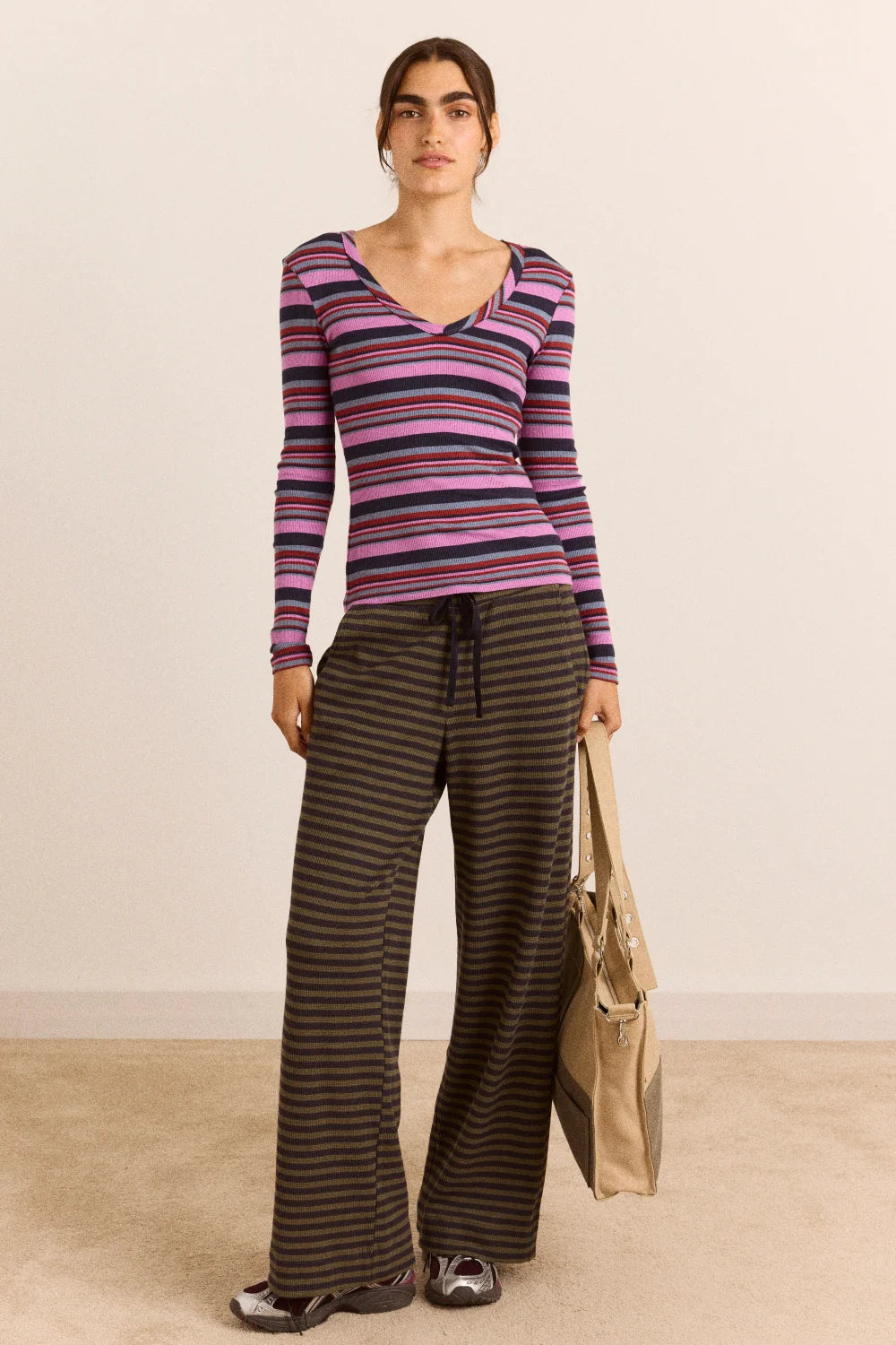 Damson Madder Arlea L/S Tee // Viola Stripe