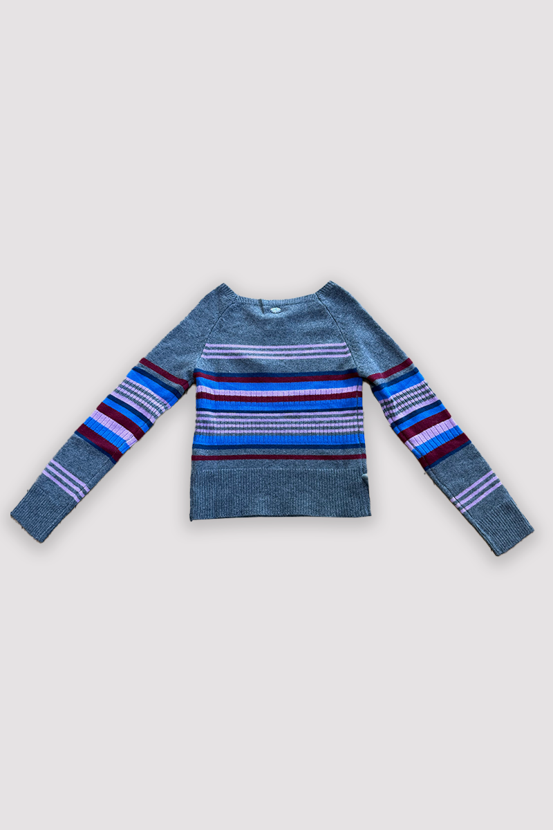 Damson Madder Yesley Wide Neck Jumper // Bold Stripe