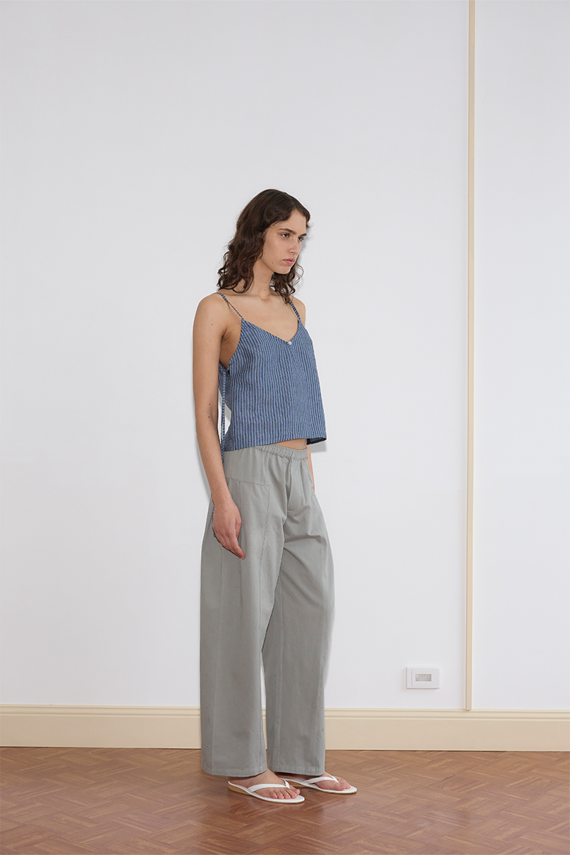 Deiji Studios V Neck Cami // Azure Stripe