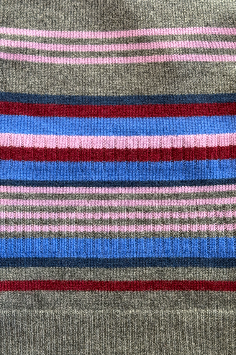 Damson Madder Yesley Wide Neck Jumper // Bold Stripe