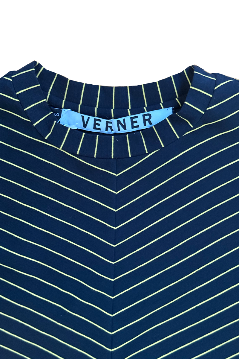 Verner Puff Tank // Blk w gold stripe