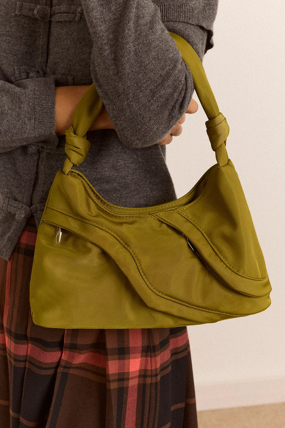 Damson Madder Byron Bag // Chartreuse Heavy Satin