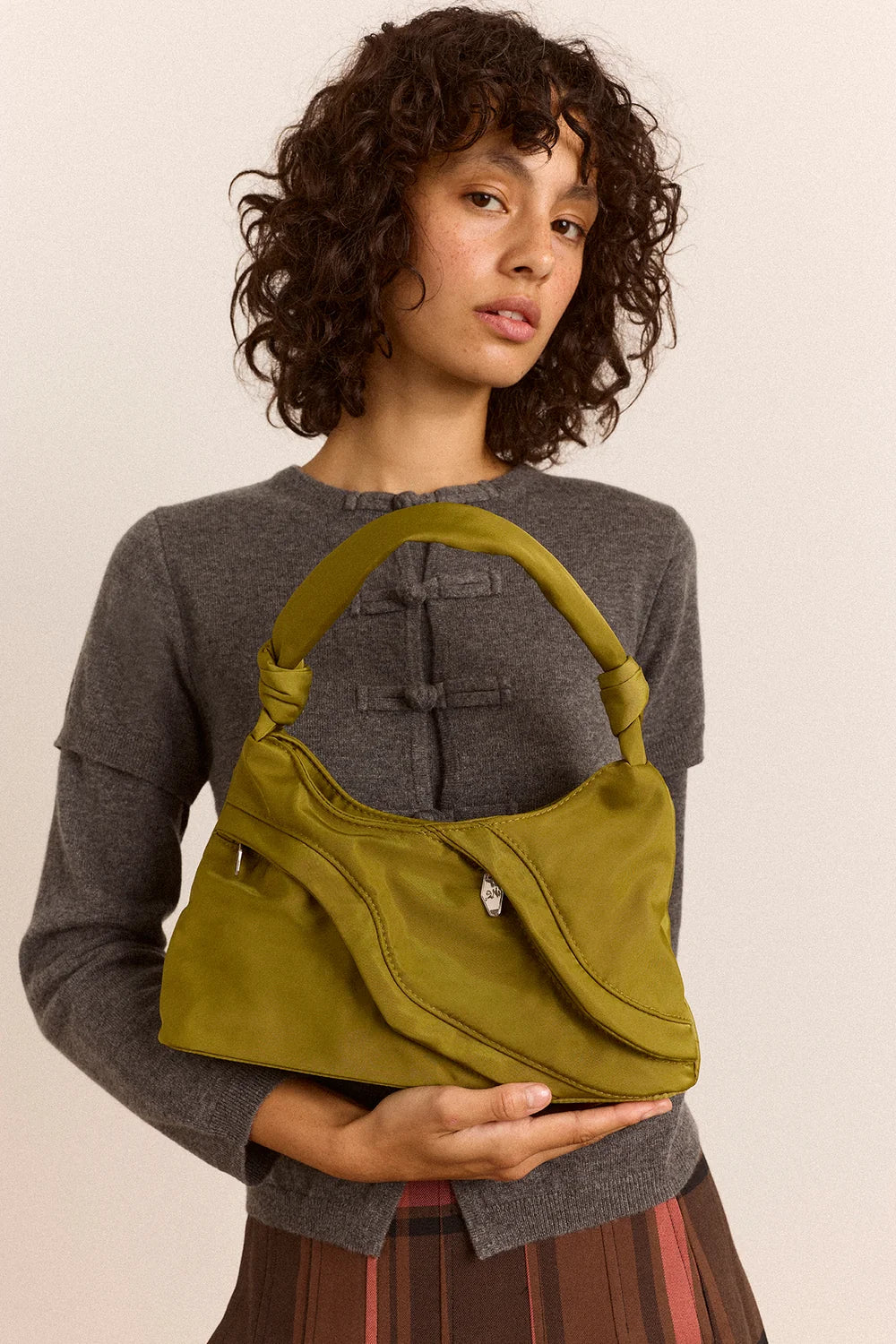 Damson Madder Byron Bag // Chartreuse Heavy Satin