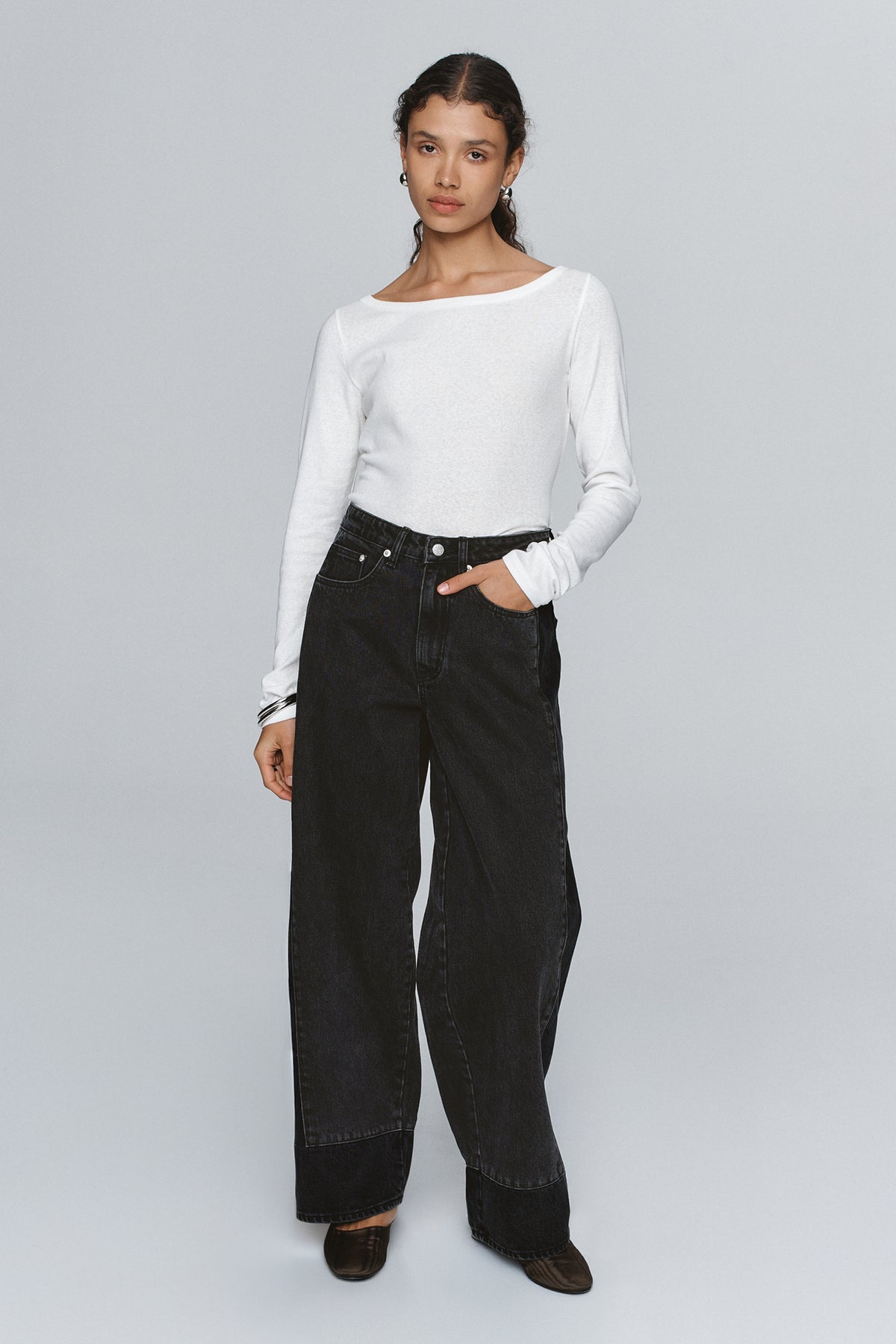 Marle Border Jean // Black, Washed Black