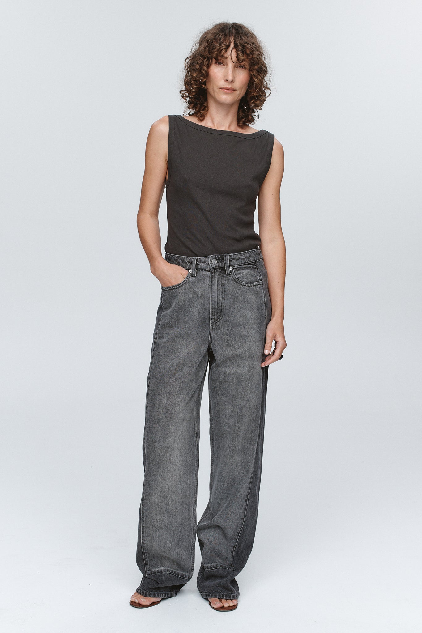 Marle Border Jean // Stone
