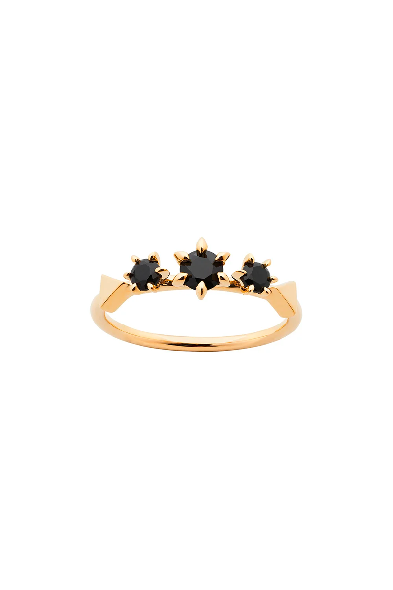 Karen Walker Baroque Ring Onyx// Gold