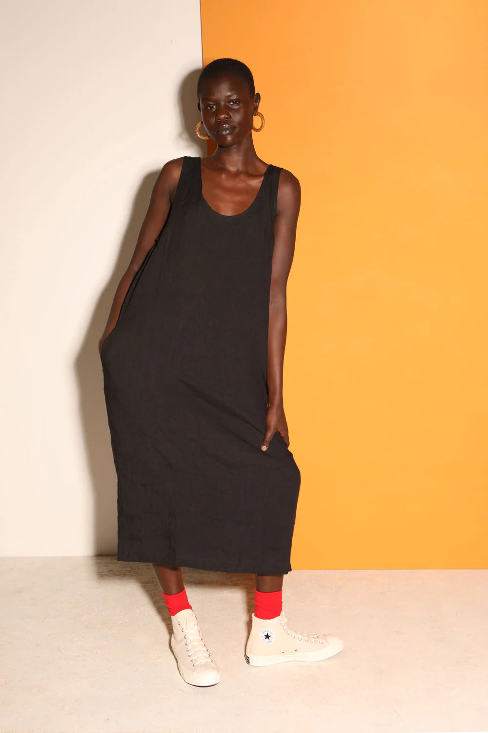 L.F. Markey Basic Linen Shift Dress // Cobalt