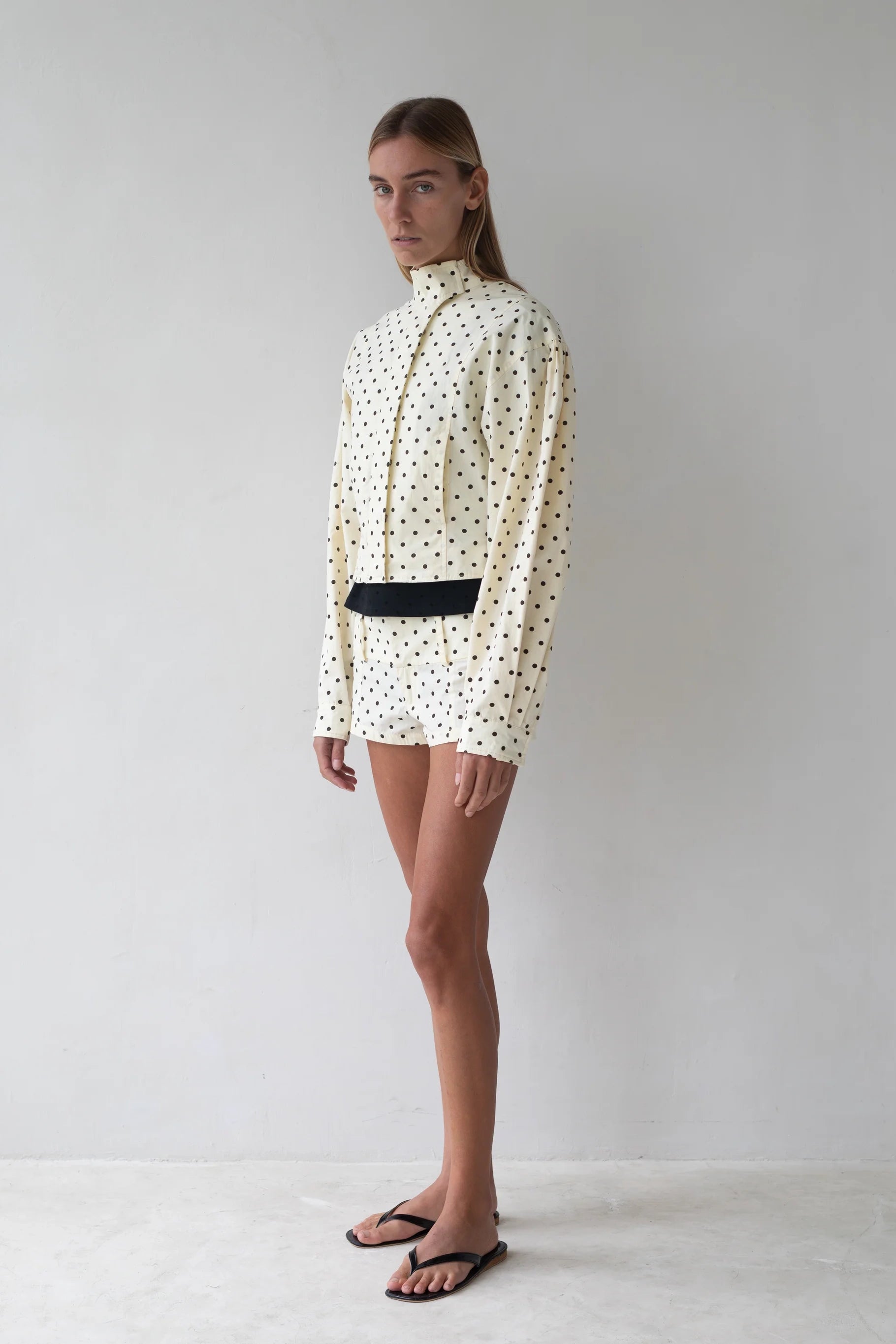Belle Anna Finch Short // White Polka