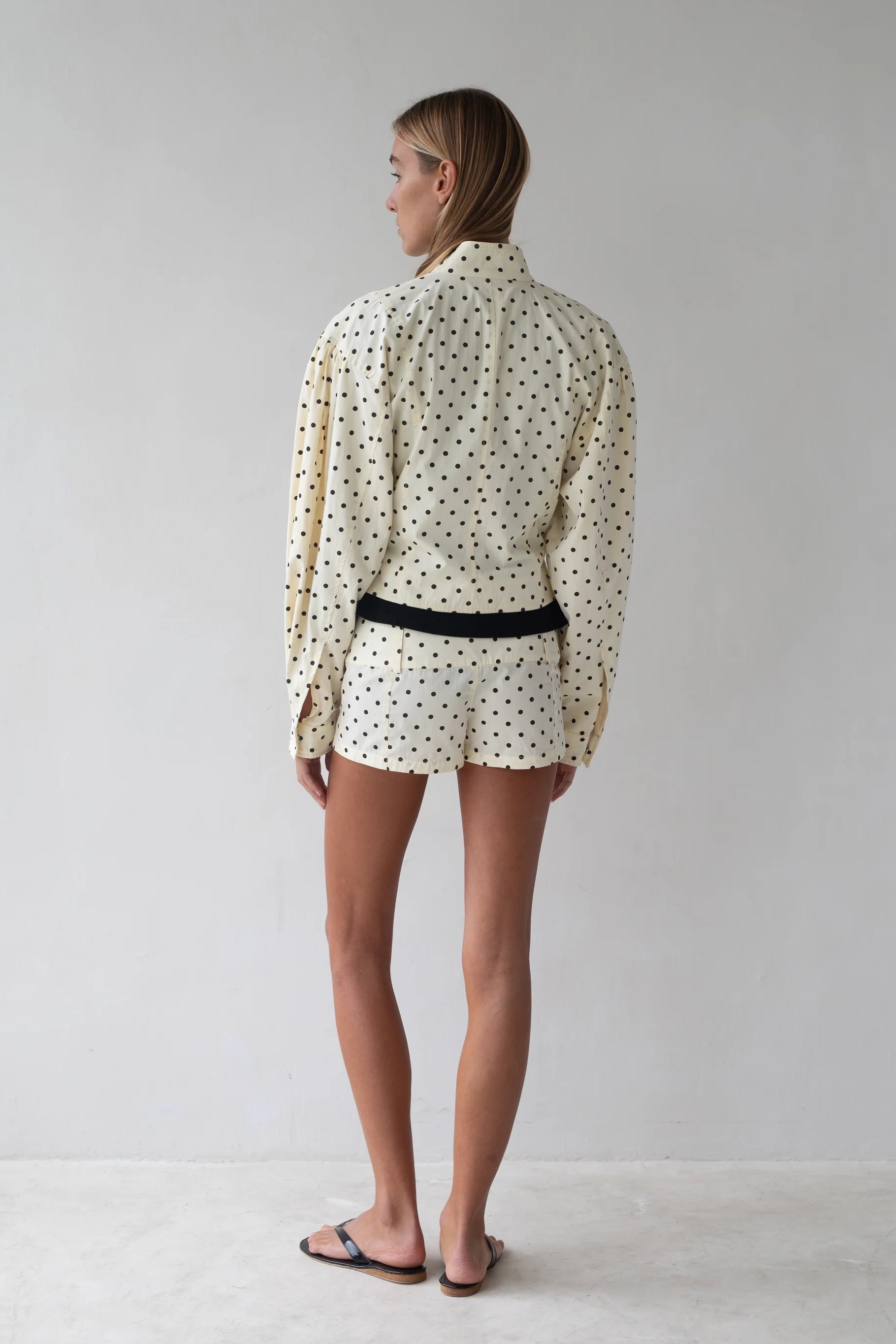 Belle Anna Finch Short // White Polka