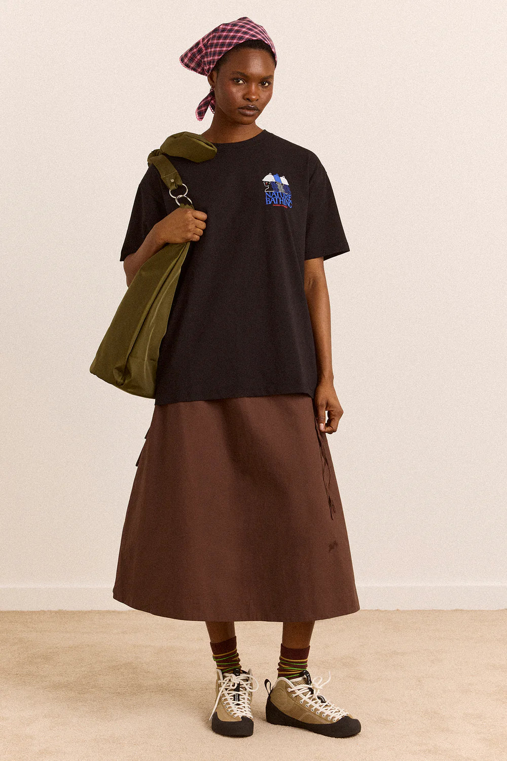 Damson Madder Caspia Volume Midi Skirt // Chocolate