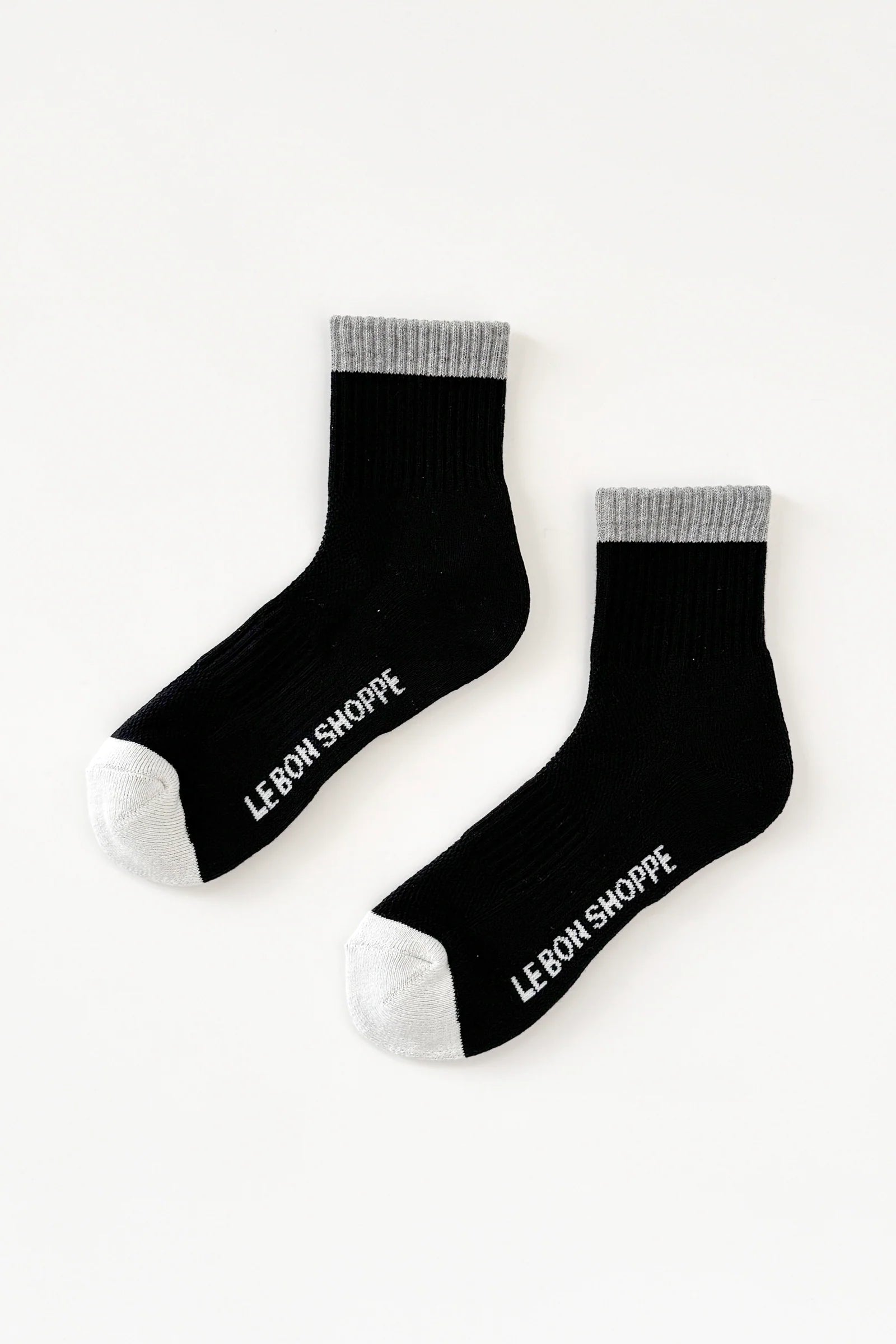 Le Bon Shoppe Girlfriend Socks Colour Block // Black, Grey