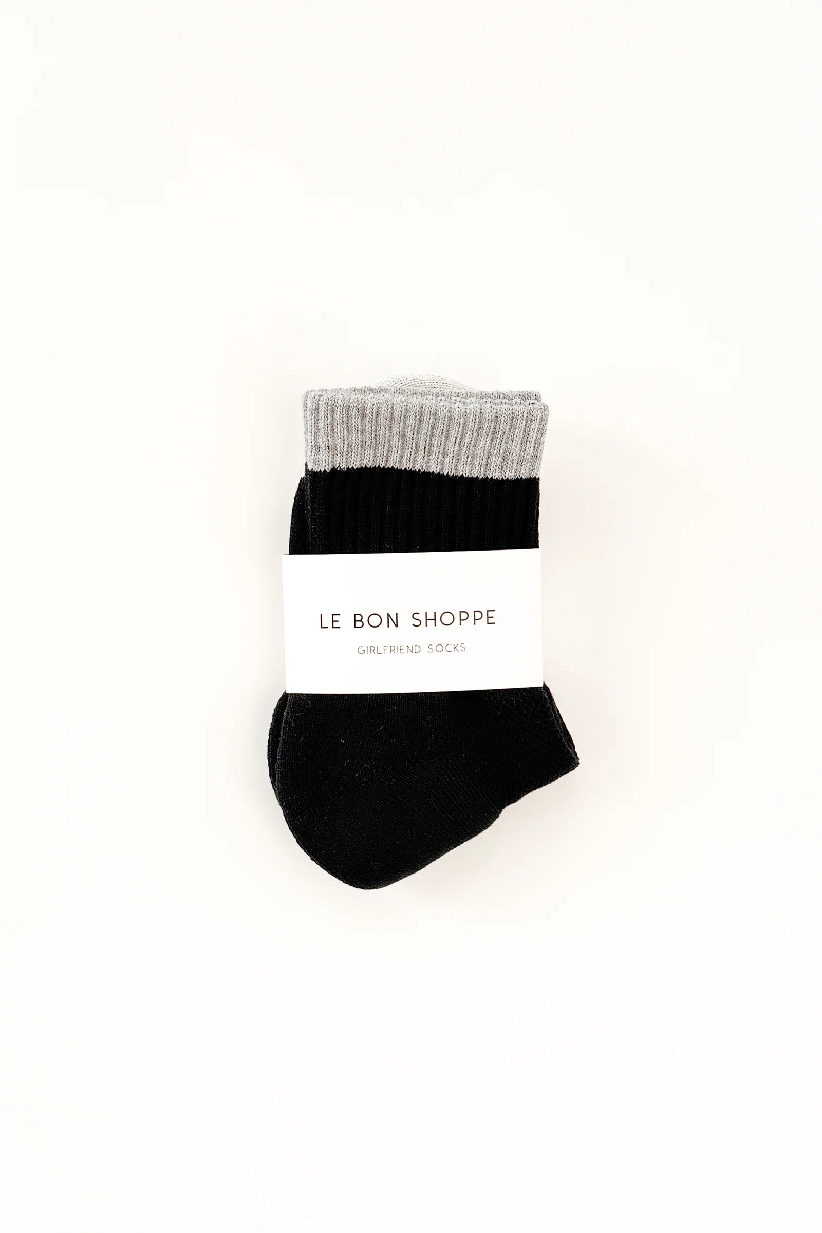Le Bon Shoppe Girlfriend Socks Colour Block // Black, Grey