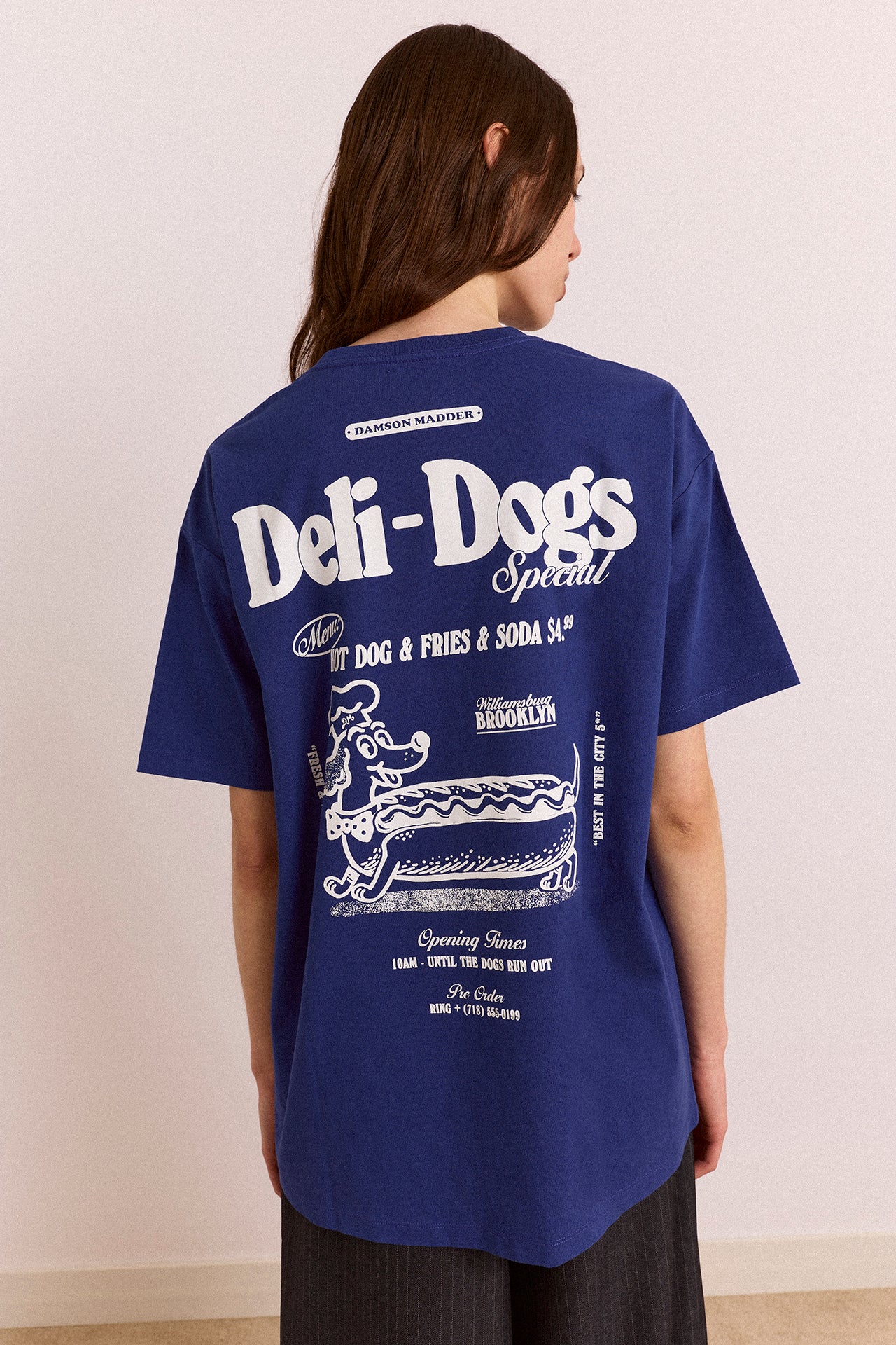 Damson Madder Deli Dog Tee // Blue