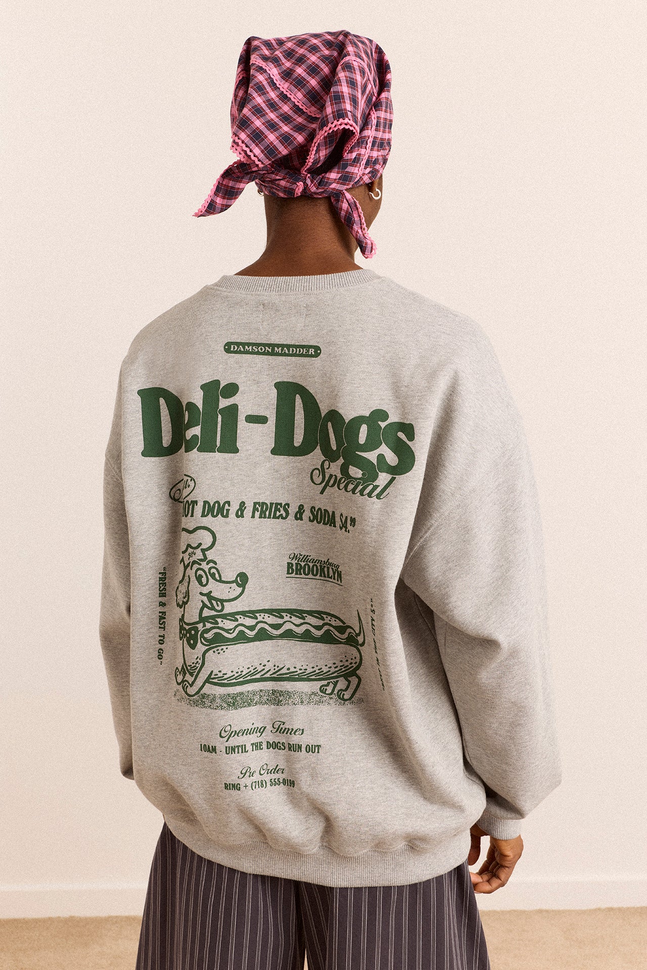 Damson Madder Deli Dog Sweat // Grey