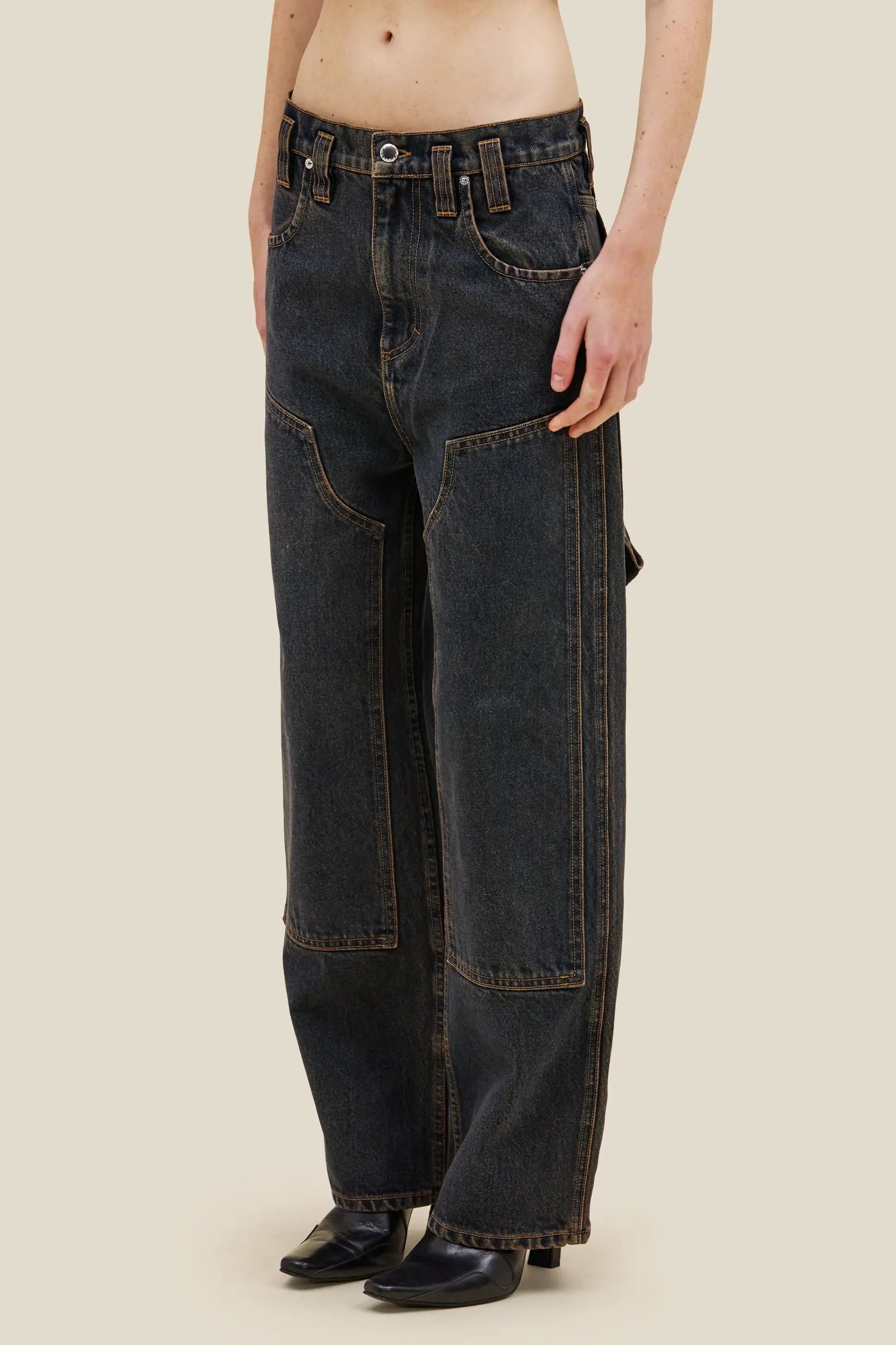 Eckhaus Latta Double Knee Baggy Jean // Valencia