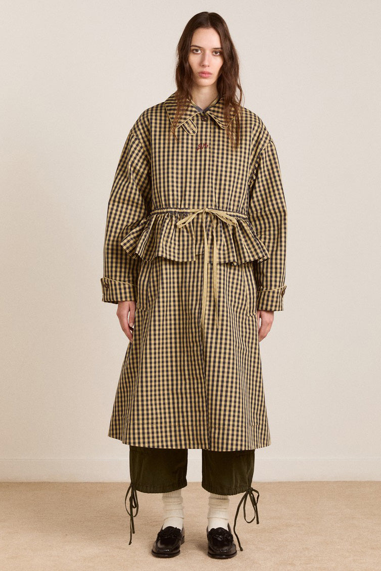Damson Madder Myrtle Trench // Navy Gingham