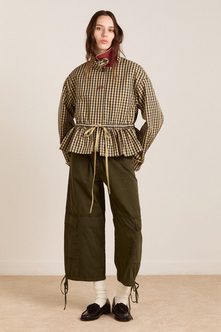 Damson Madder Myrtle Trench // Navy Gingham