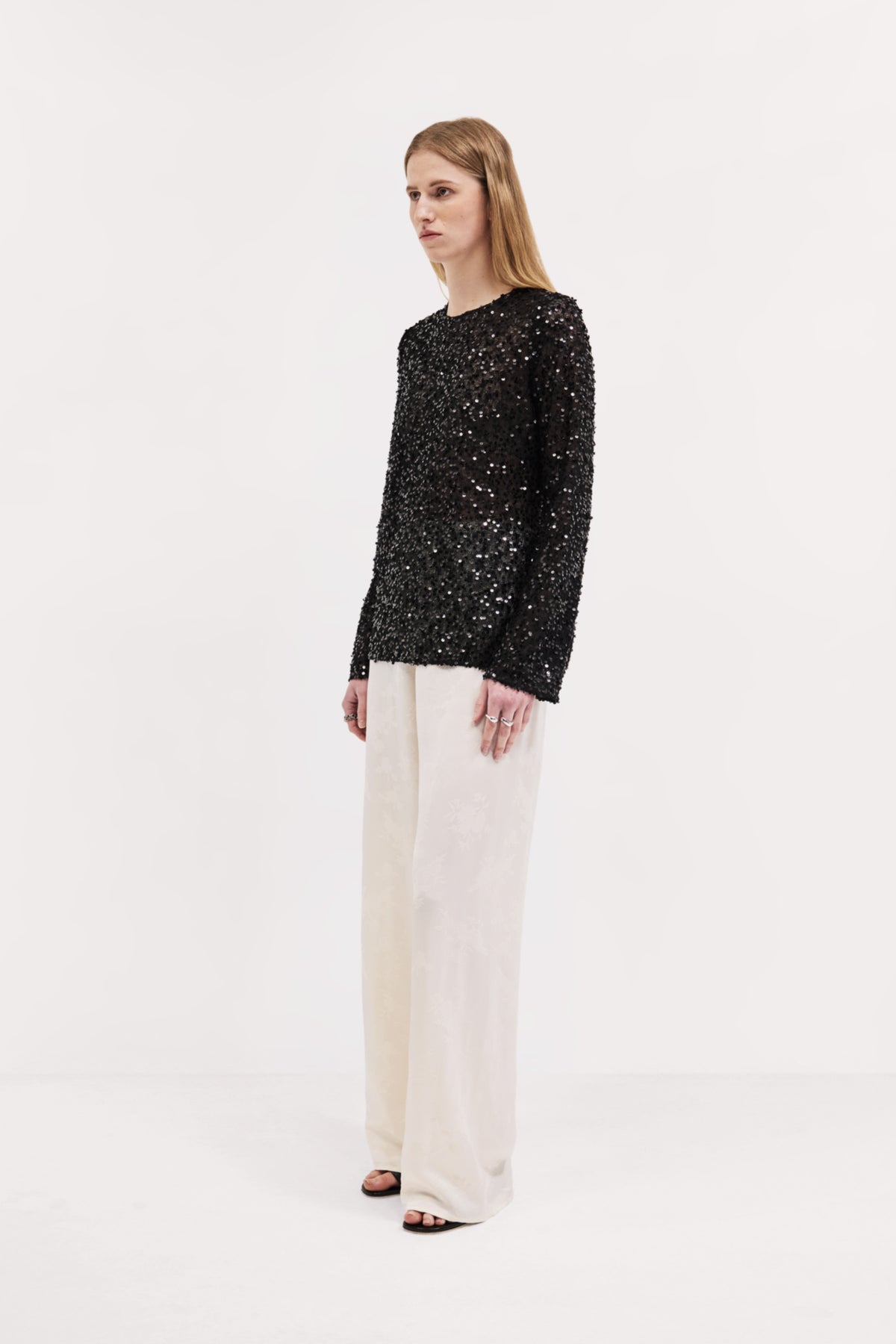 Harris Tapper Eva Top // Black Sequin Knit