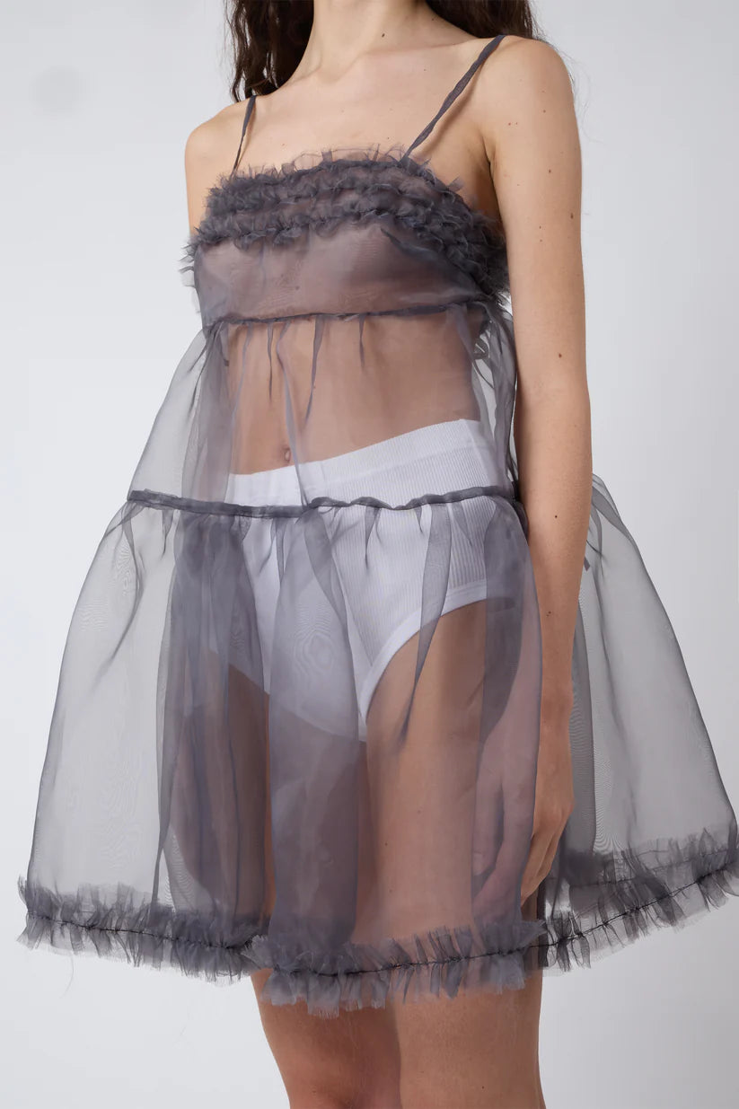 Catheclisma Eloise Organza Dress // Grey