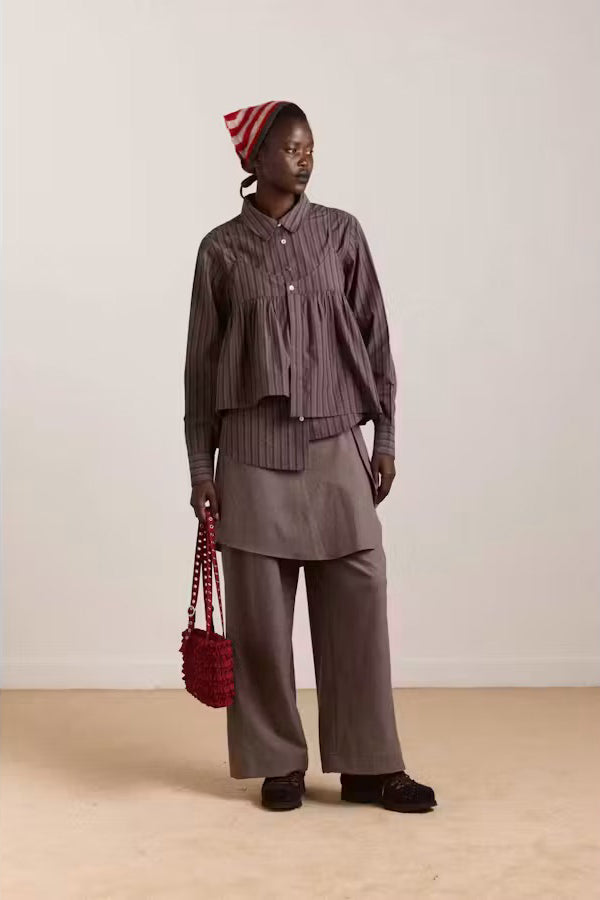 Damson Madder Indie Double Layer Shirt // Merlot Stripe