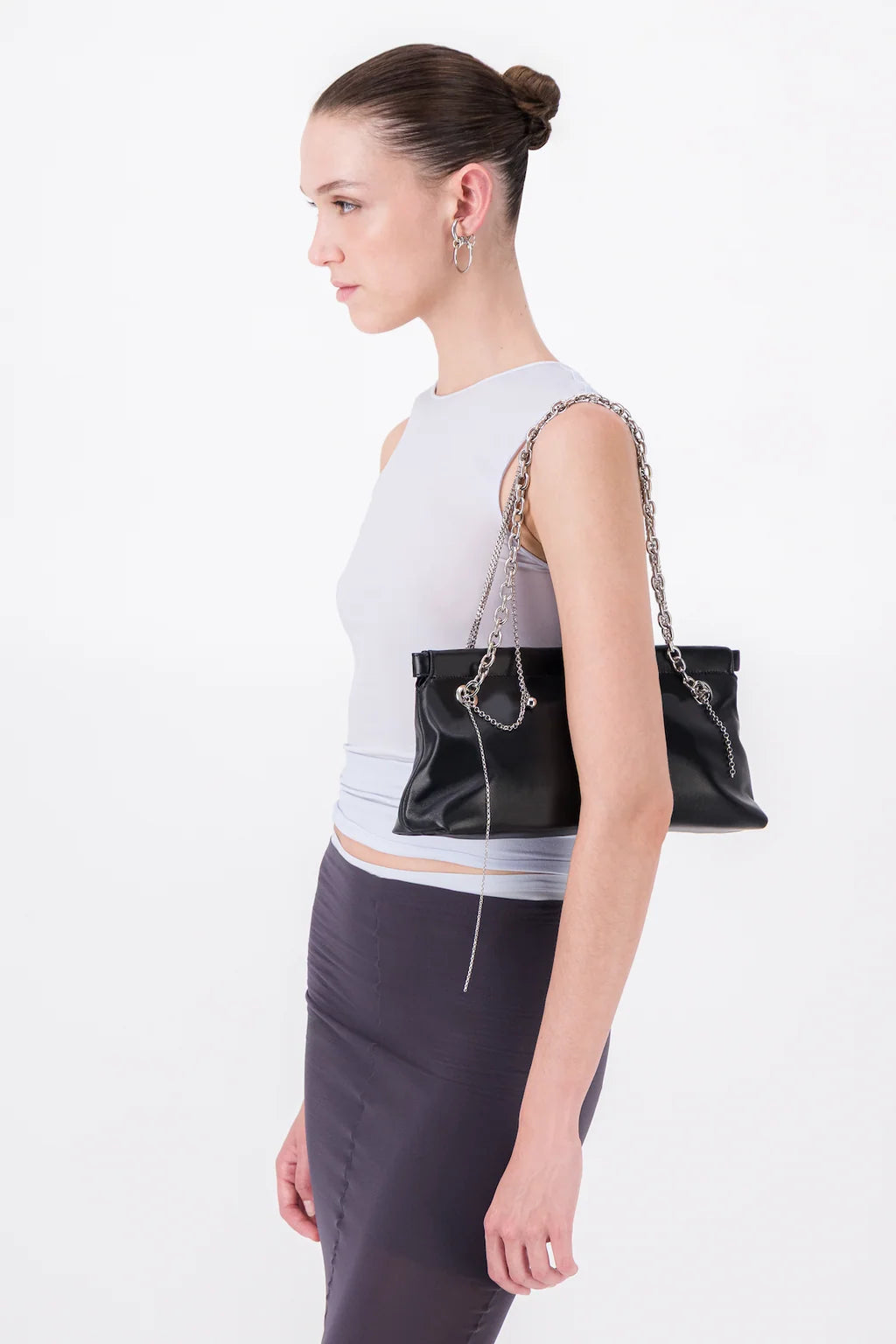 Justine Clenquet Flor Chain Bag // Black