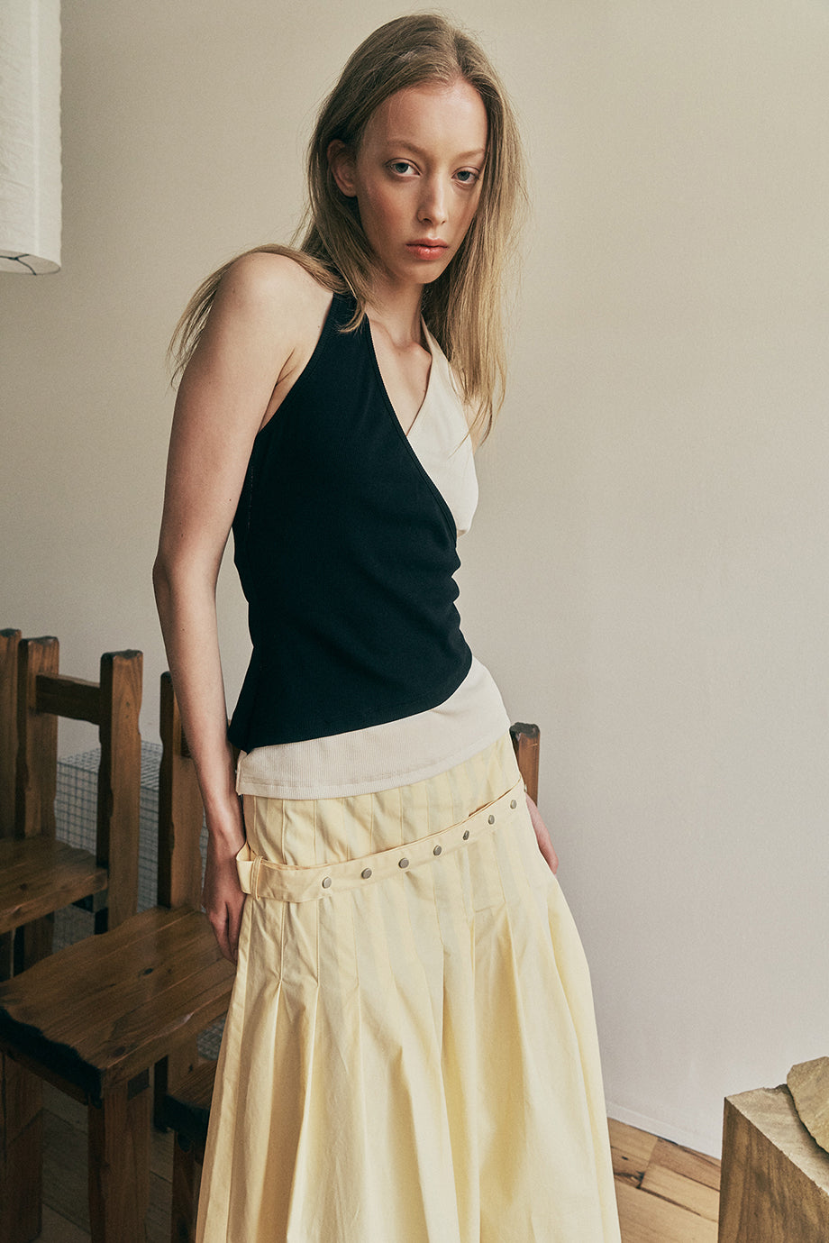 Muse Osa Halter Top // Black & White