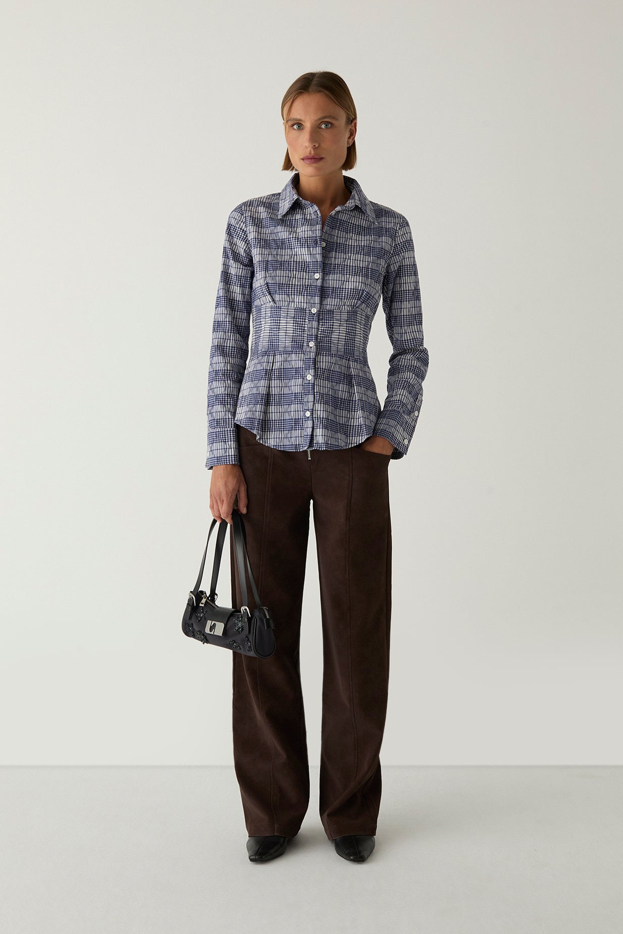 Laagam Hella Squared Shirt // Navy