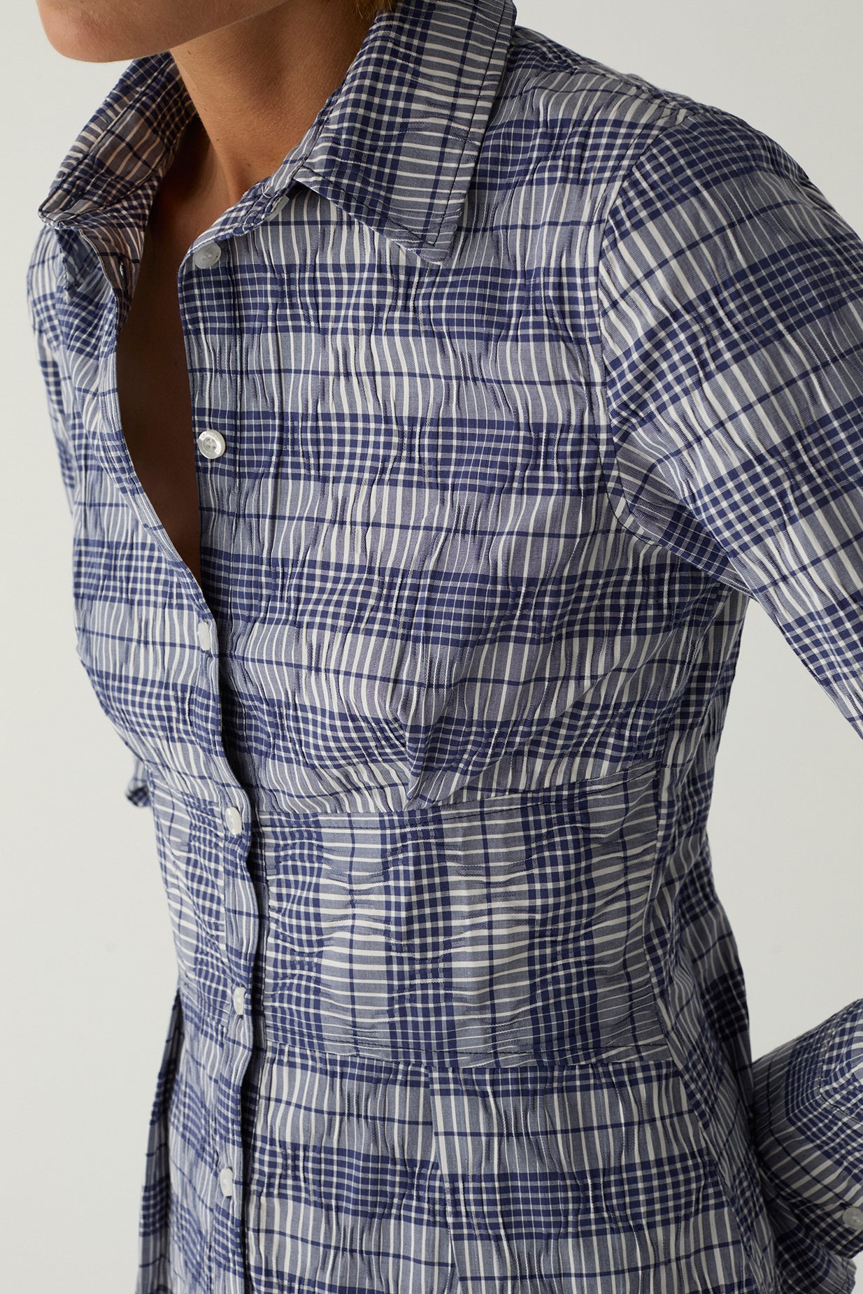 Laagam Hella Squared Shirt // Navy