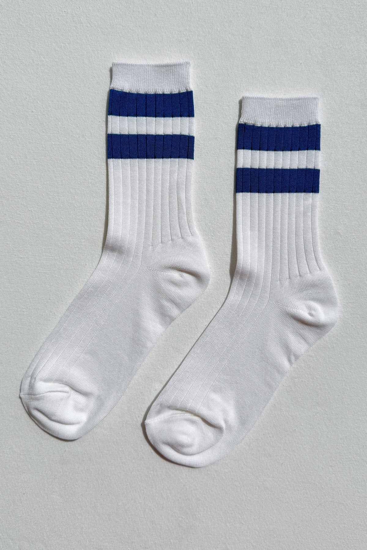 Le Bon Shoppe Her Varsity Socks // White Blue