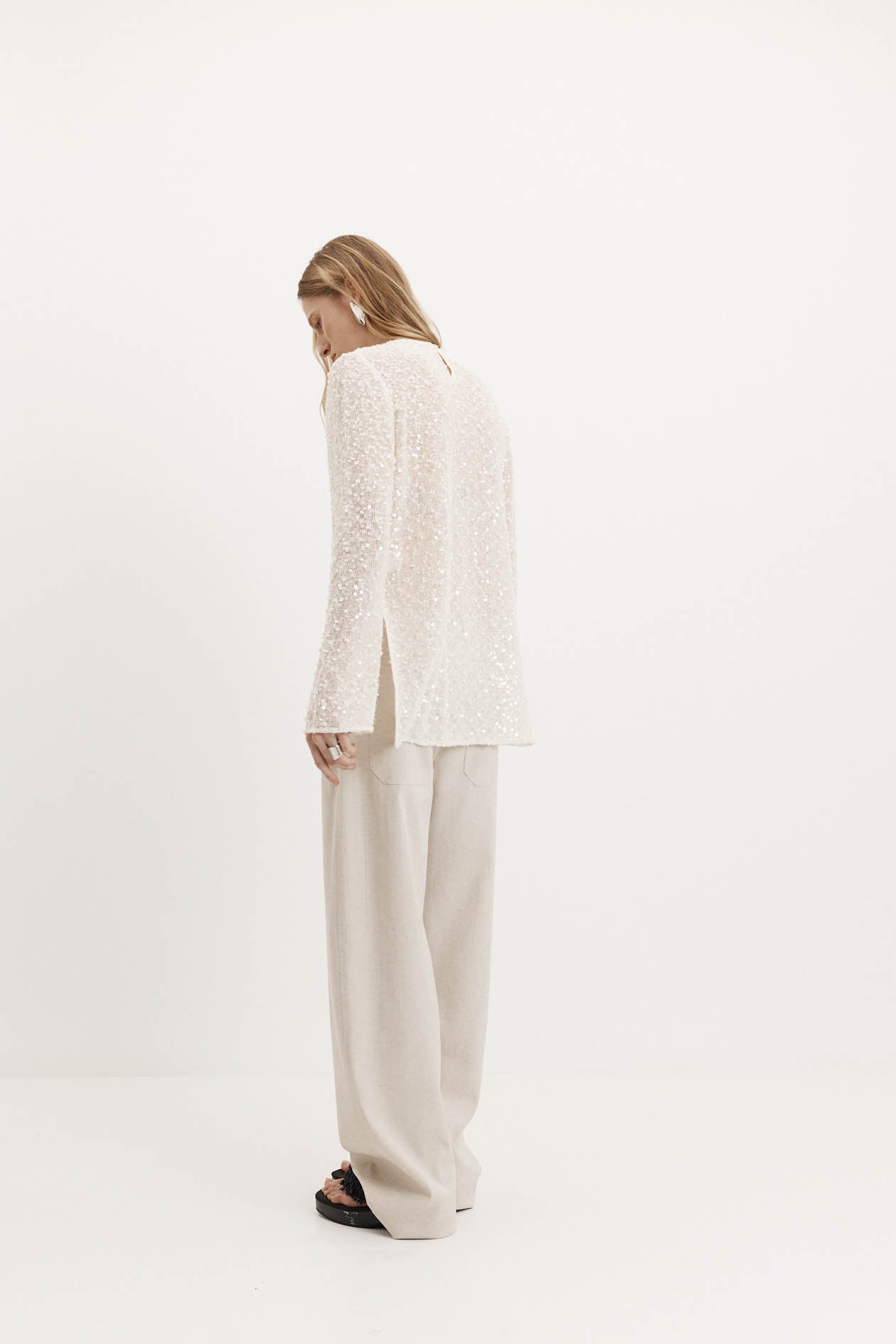 Harris Tapper Eva Top // Cream Sequin Knit