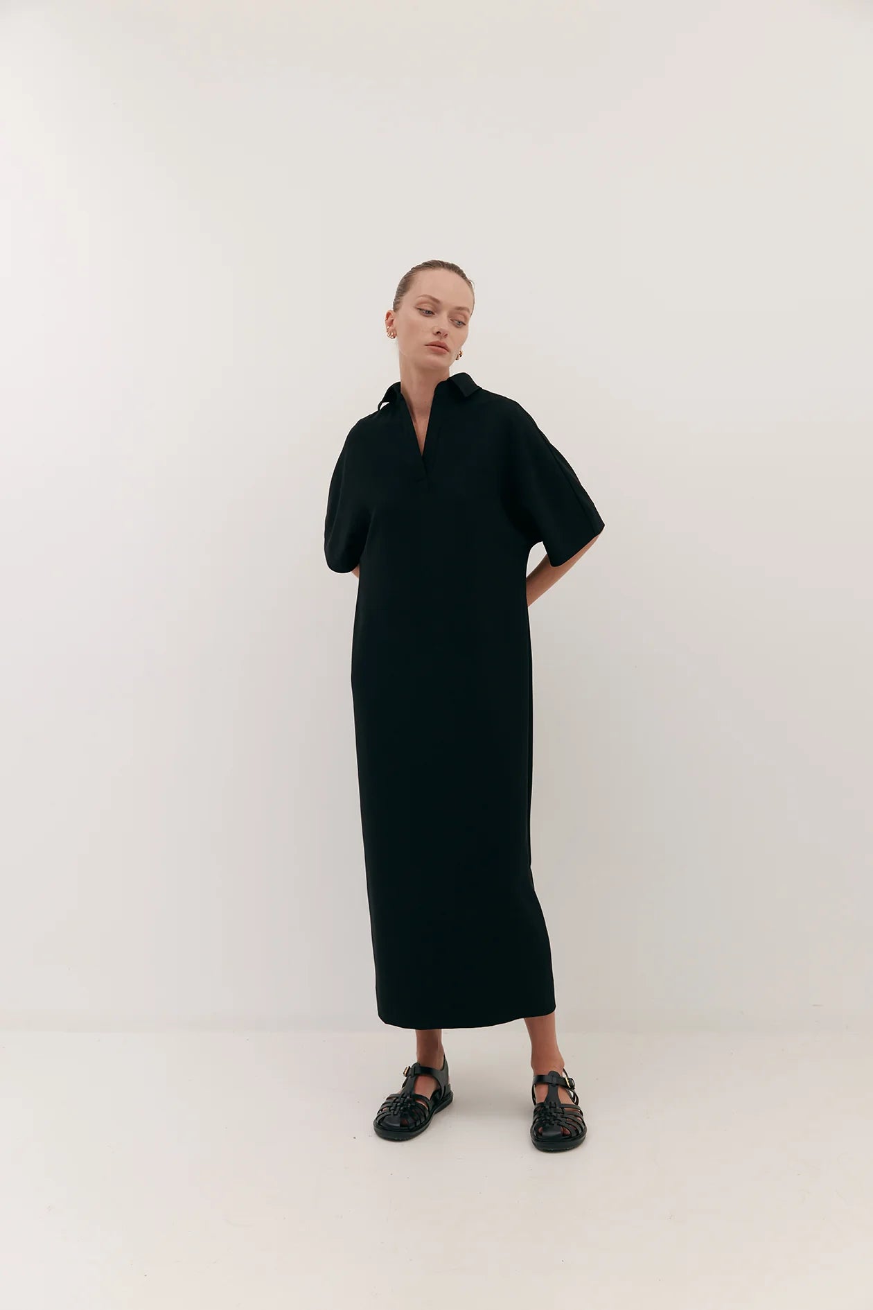 Harris Tapper Long Polo Dress // Black