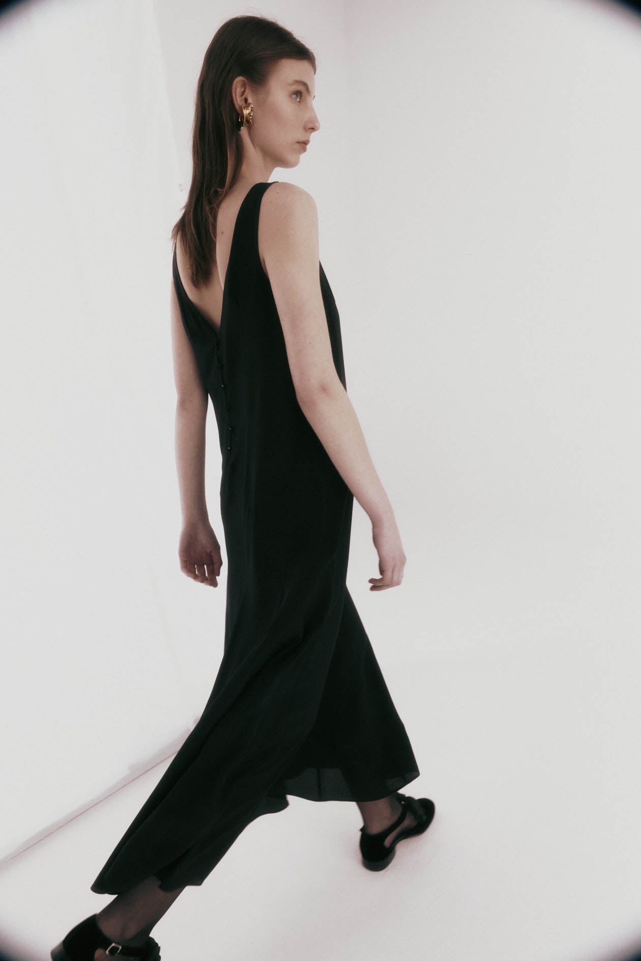 Harris Tapper Godet Dress // Black