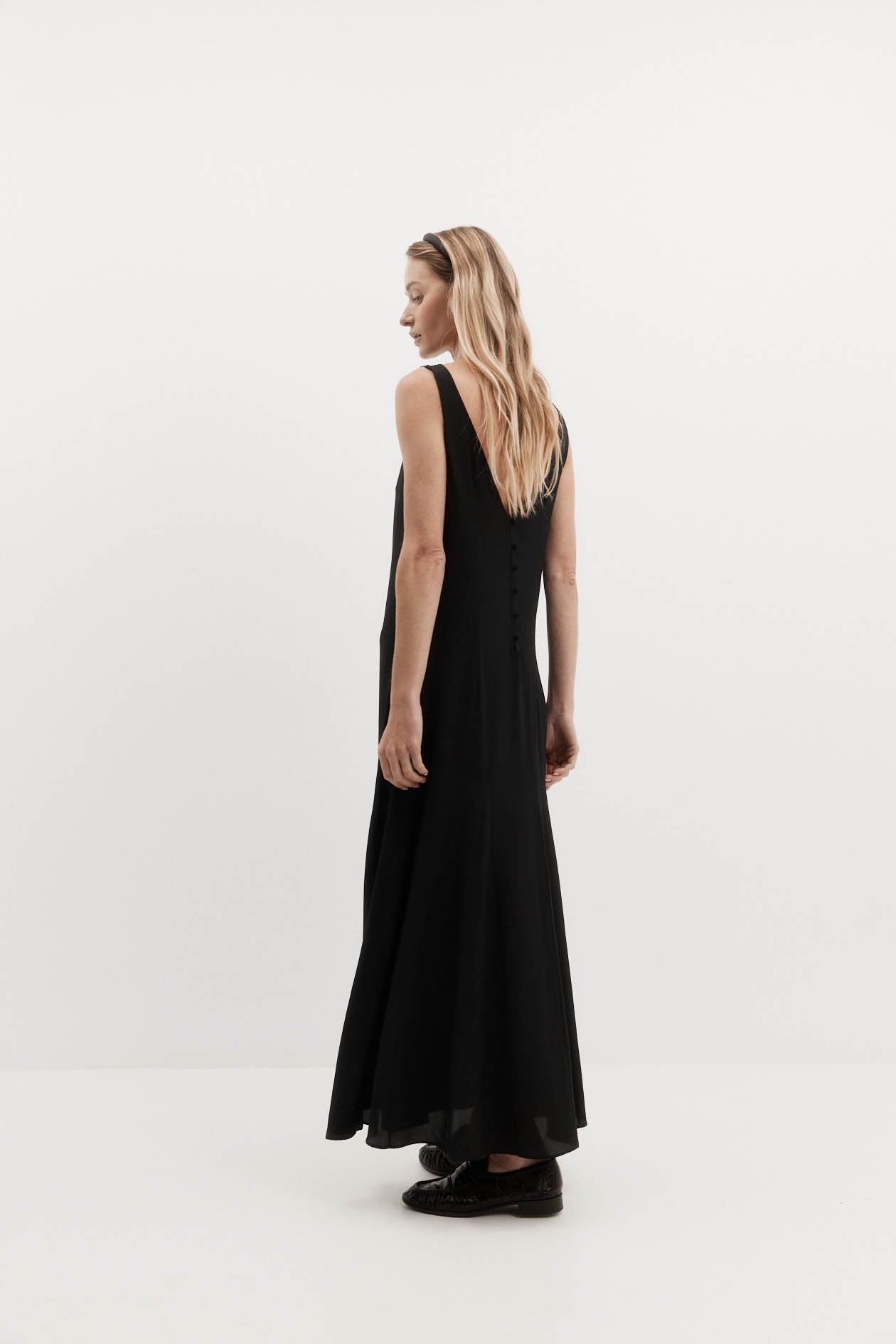 Harris Tapper Godet Dress // Black