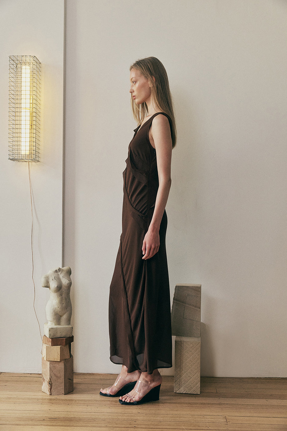 Muse Halo Dress // Brown