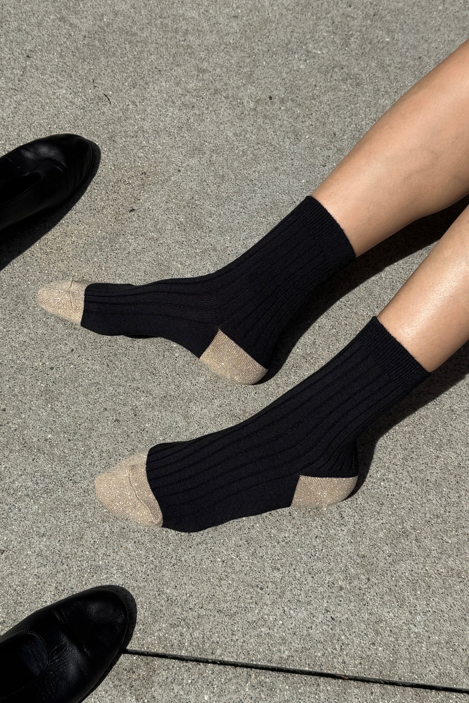 Le Bon Shoppe Her Glow Socks // Black, Gold