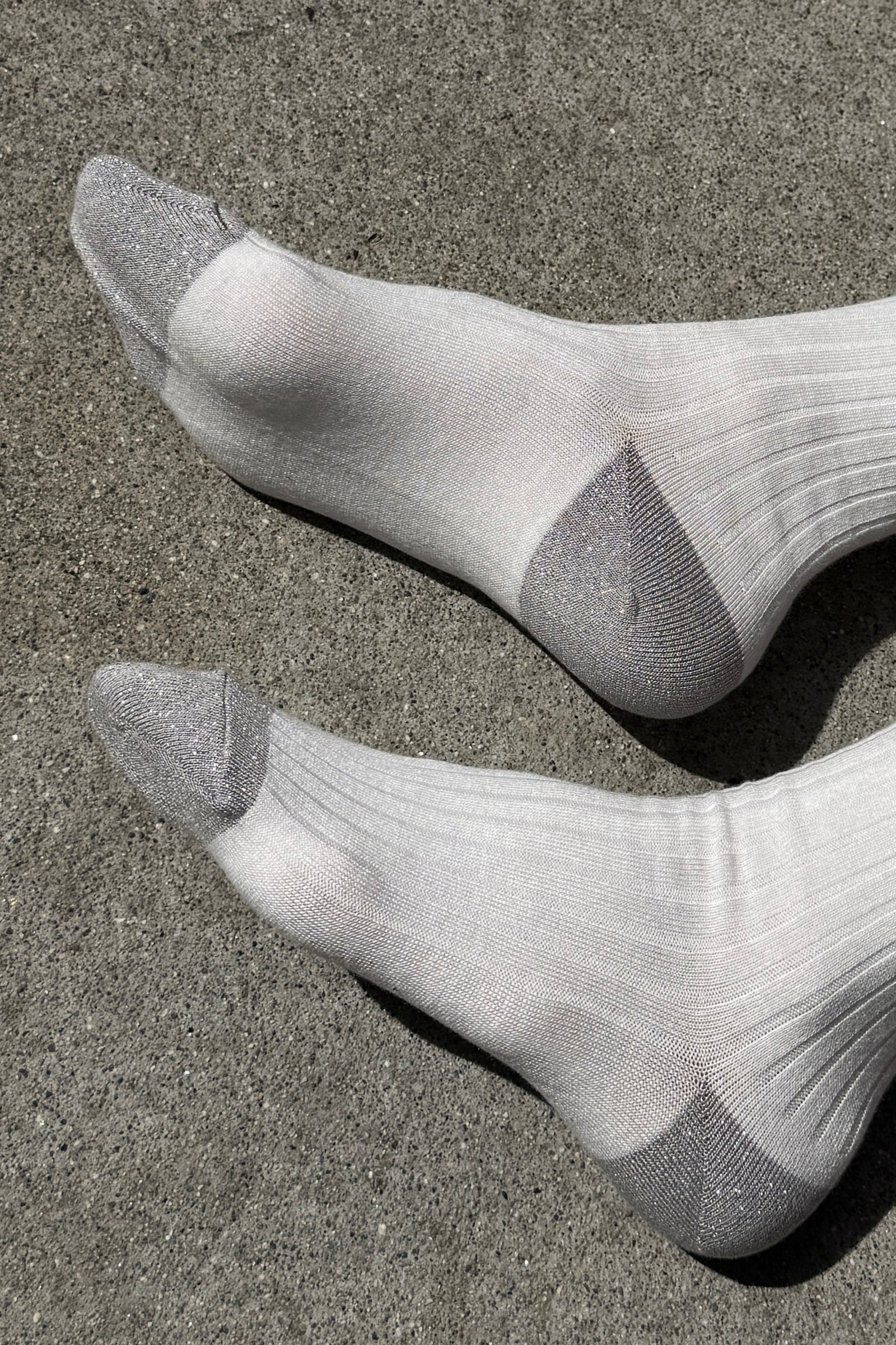 Le Bon Shoppe Her Glow Socks // White, Silver