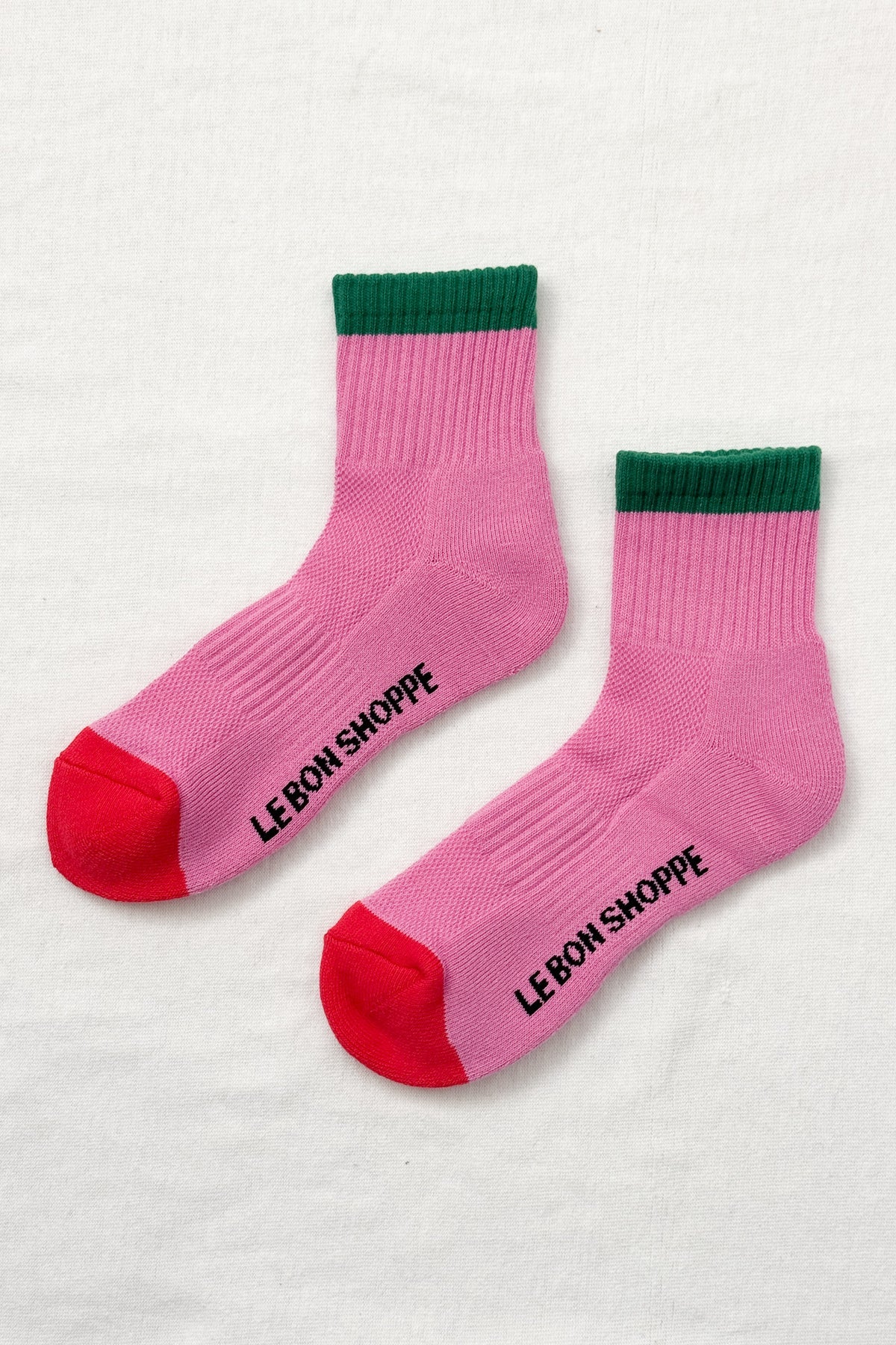 Le Bon Shoppe Girlfriend Socks // Rose, Green