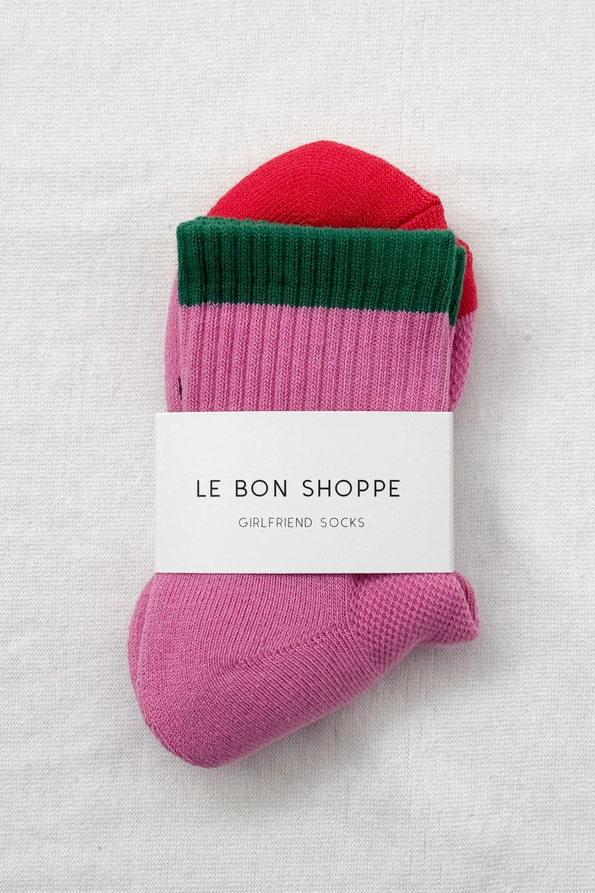 Le Bon Shoppe Girlfriend Socks // Rose, Green