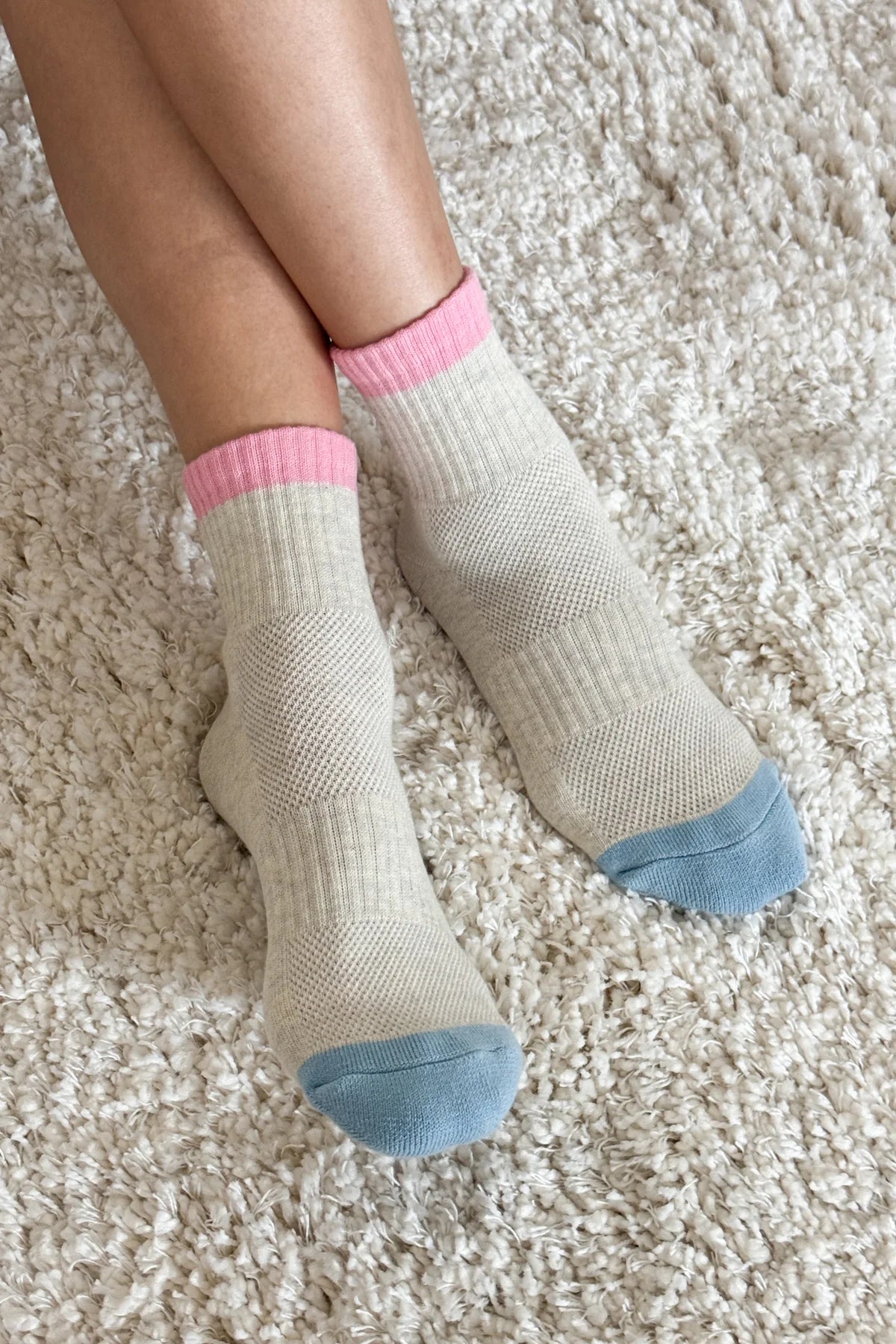Le Bon Shoppe Girlfriend Socks // Grey Pink